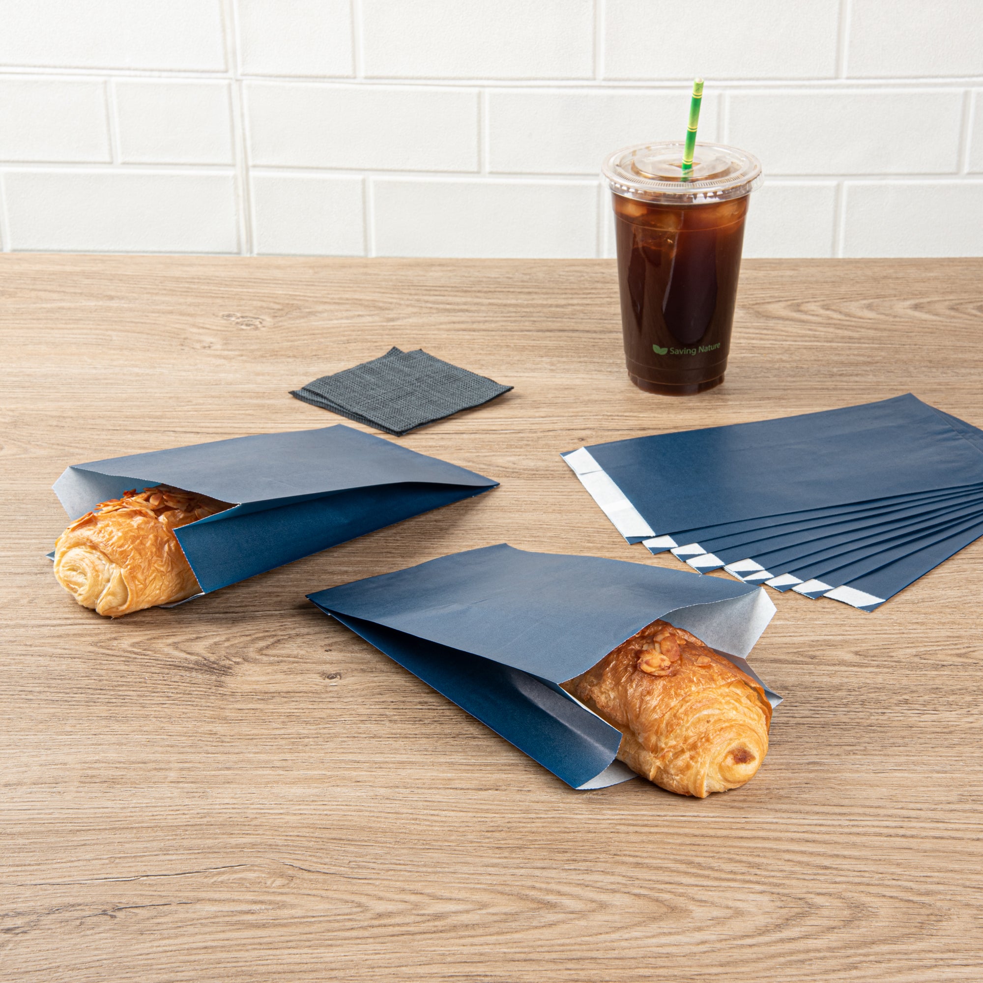 Midnight Blue Paper French Fry & Snack Bags - 5x3x8.75 Inches (100 Count) - Perfect for Parties, Food Trucks & Restaurants