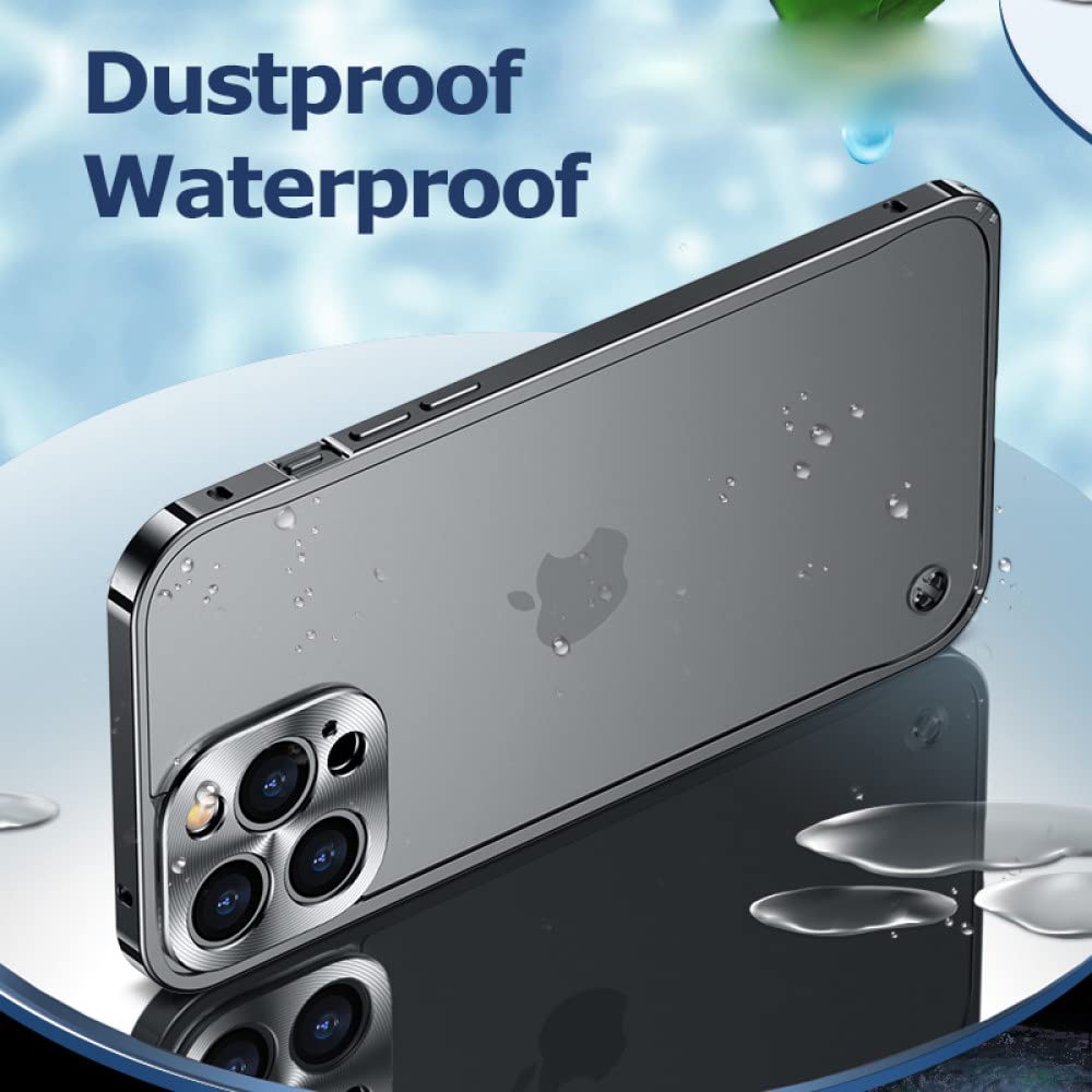 Premium Aluminum Metal Frame & Matte Translucent Back Cover for iPhone 11/12/13 Mini/Pro/Max - Slim Protective Case with Lens Protection (Silver) | Perfect for Everyday Use, Travel & Outdoor Activities