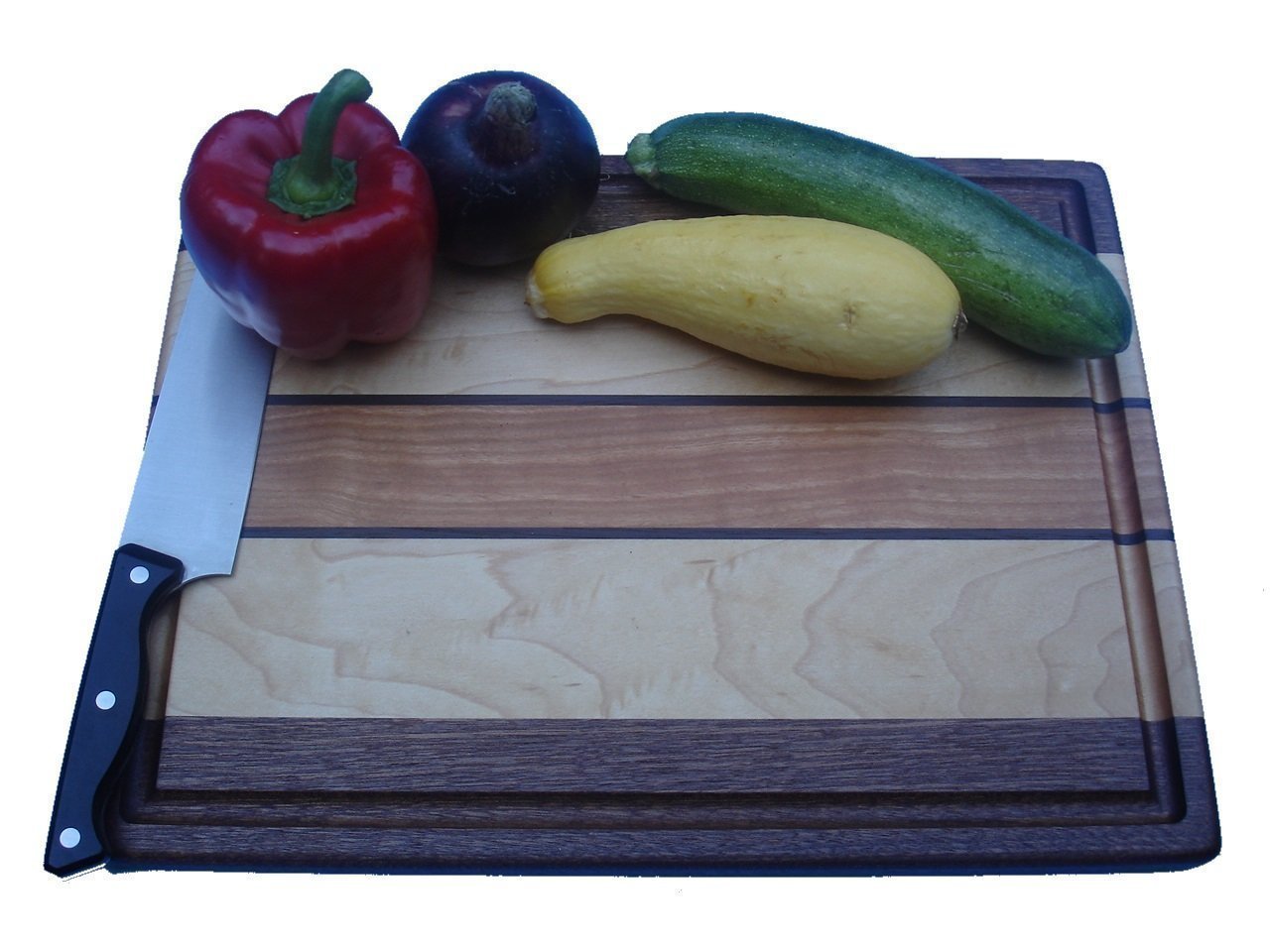 Premium Sapele Maple Walnut Cherry Wood Large Cutting Board - Signature Collection for Professional Chefs & Home Cooking - Perfect for Meat, Vegetables & Bread Prep