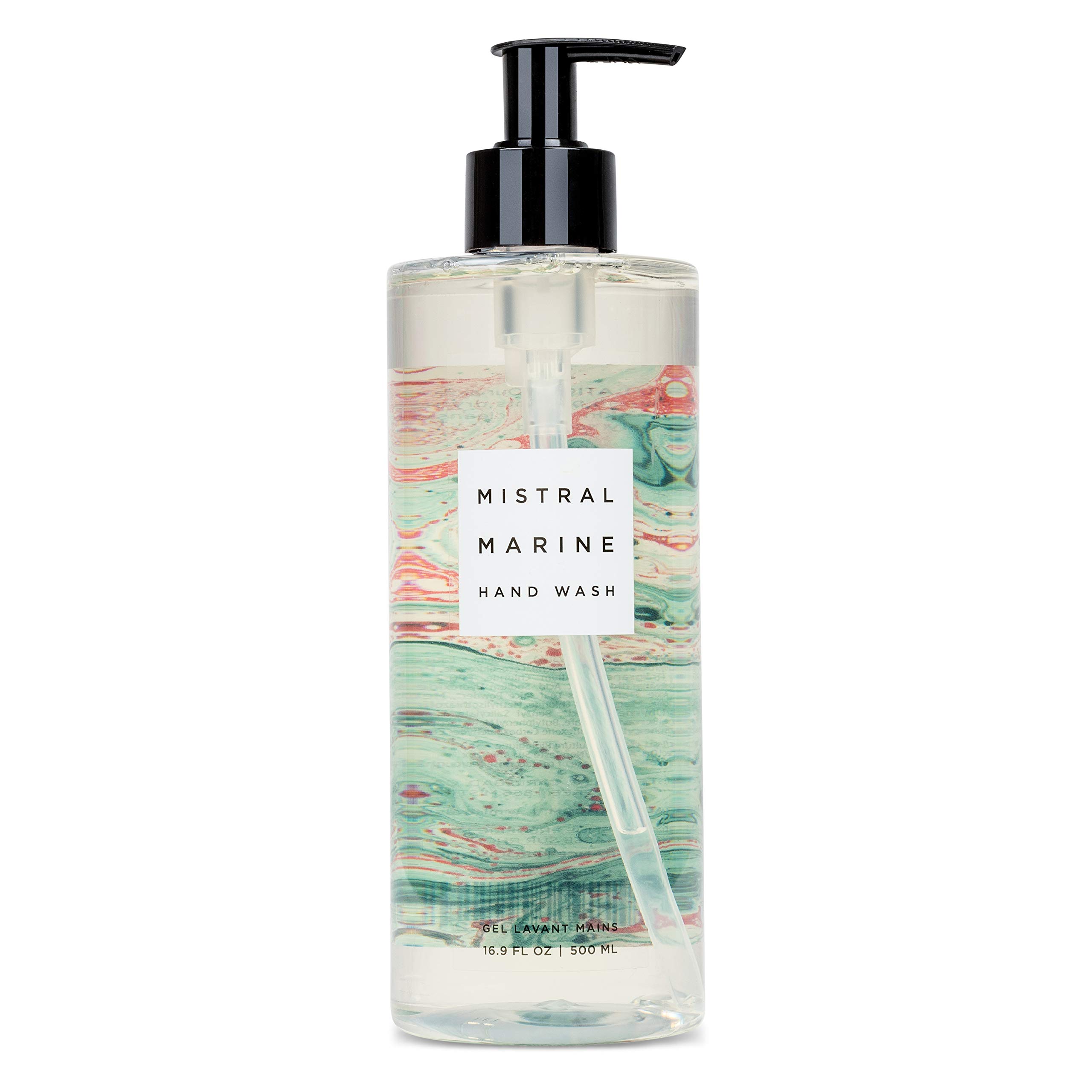 Mistral Marbles Hand Wash - Marine Scent, 16.9 fl oz | Gentle Liquid Soap for Kitchen, Bathroom & Guest Use | Moisturizing & Refreshing