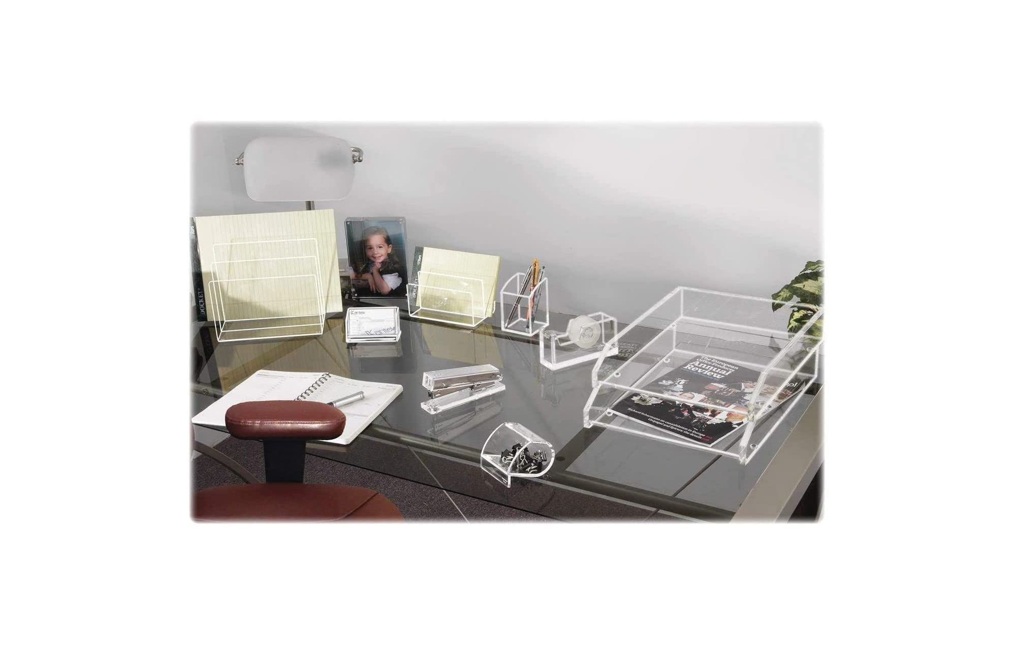 Kantek Clear Acrylic Large Letter Tray - Stackable Desk Organizer with Non-Skid Feet (10.6