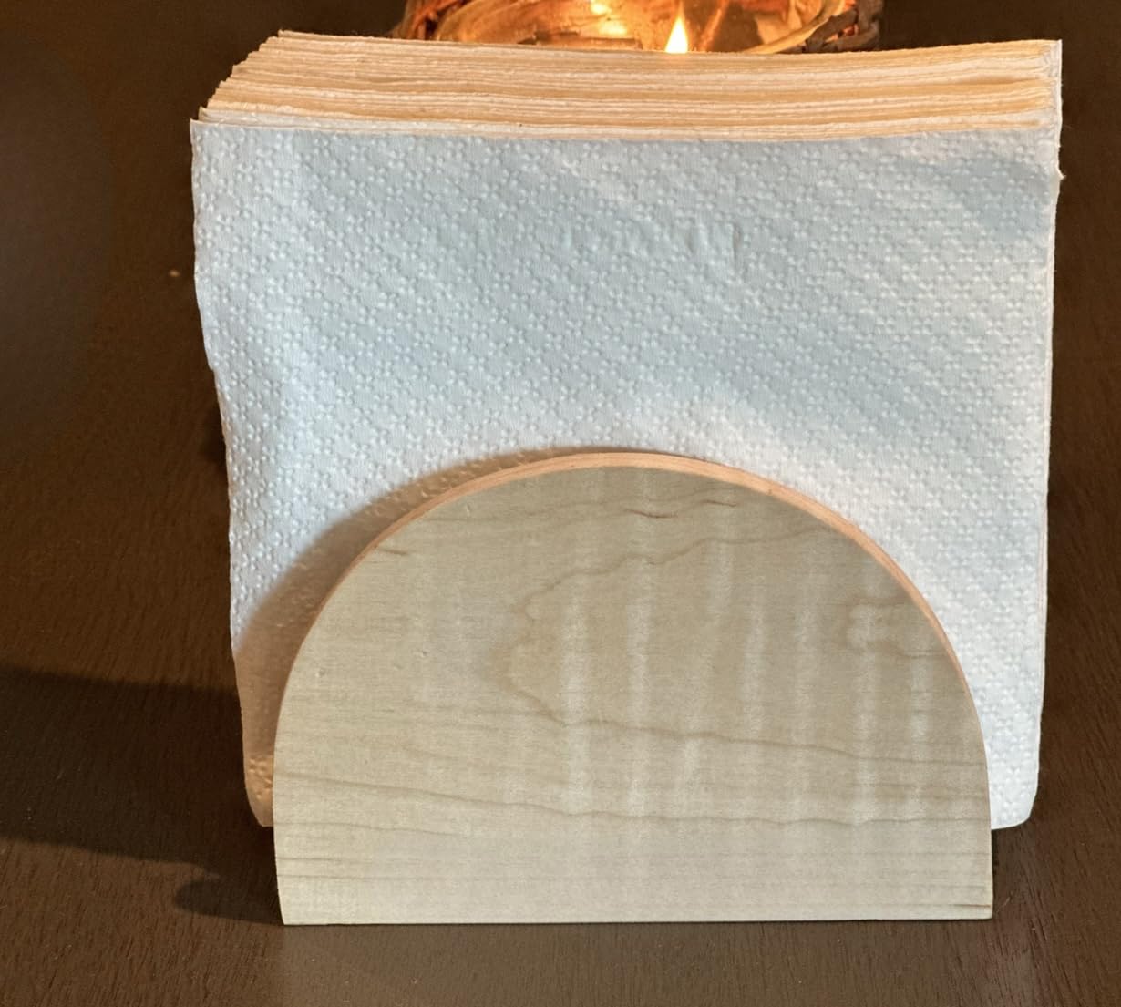 Premium Red Oak & Maple Wood Napkin Holder - Natural Brown & Red Finish - Rustic Table Decor for Dining Room, Kitchen, or Wedding Centerpiece