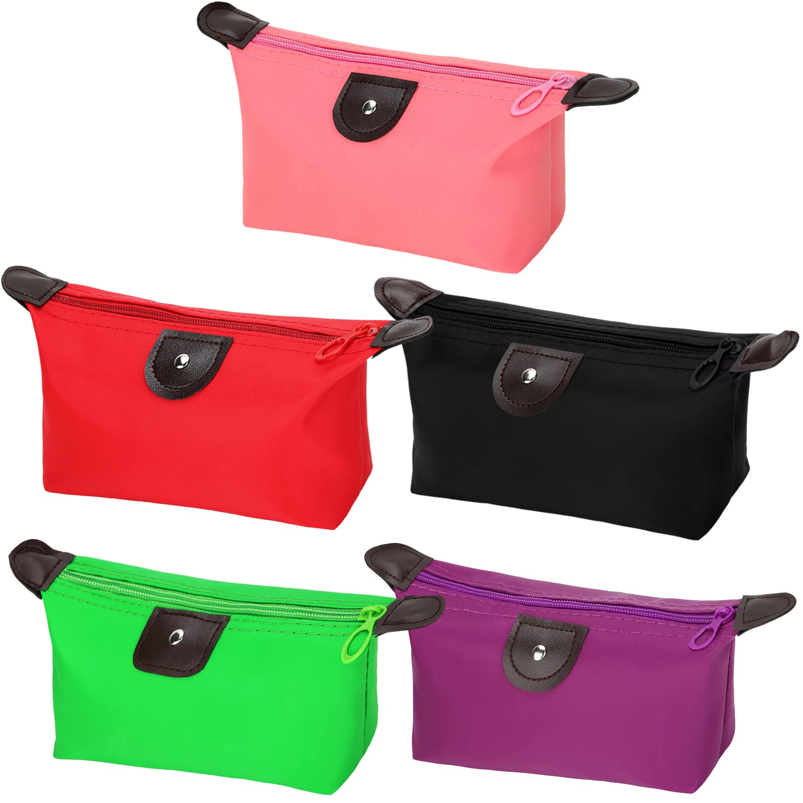 5PCS Cute Small Waterproof Makeup Bags for Purse - Mini Zipper Cosmetic Travel Organizer for Toiletries & Jewelry - Perfect for Vacation, Gym & Daily Essentials (Style 1) | HAOGUAGUA Luggage Accessories