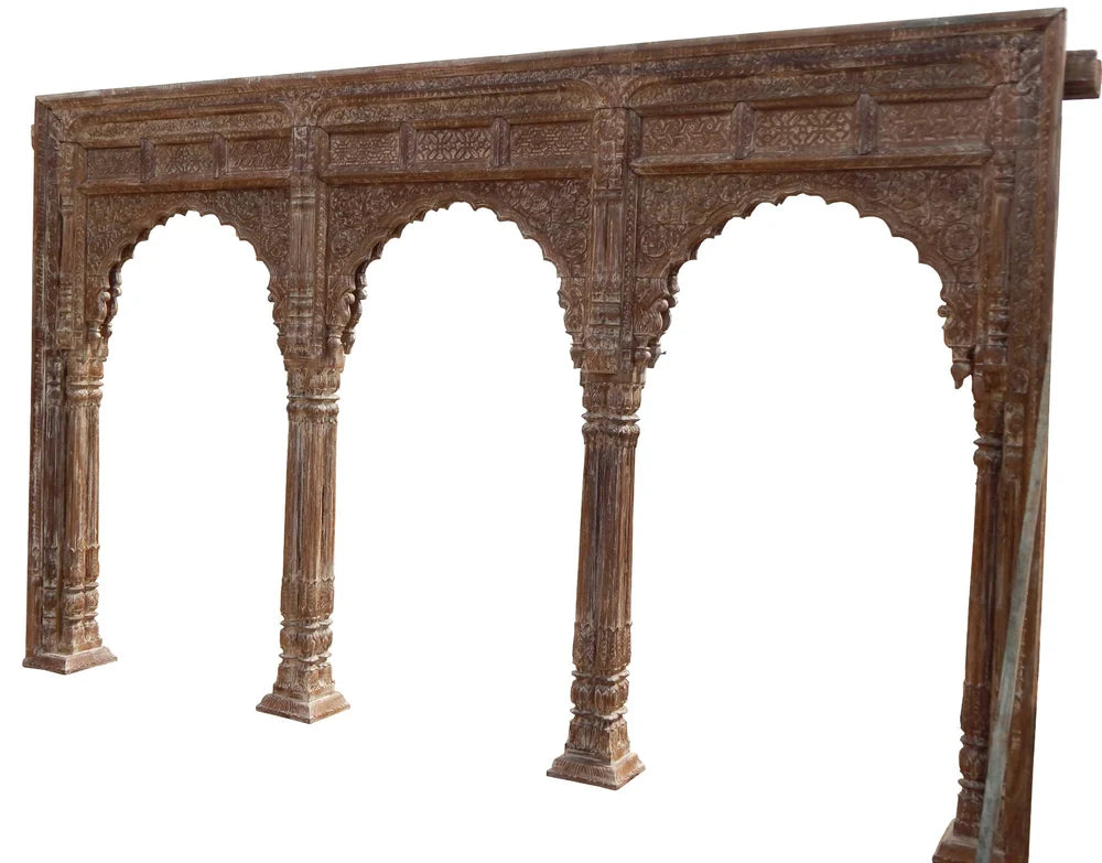 Handcarved Jharokha Arch Design Mirror Frame 150x100x4cm - Elegant Wall Decor for Living Room, Bedroom & Entryway - Perfect for Home, Office & Hotel Décor