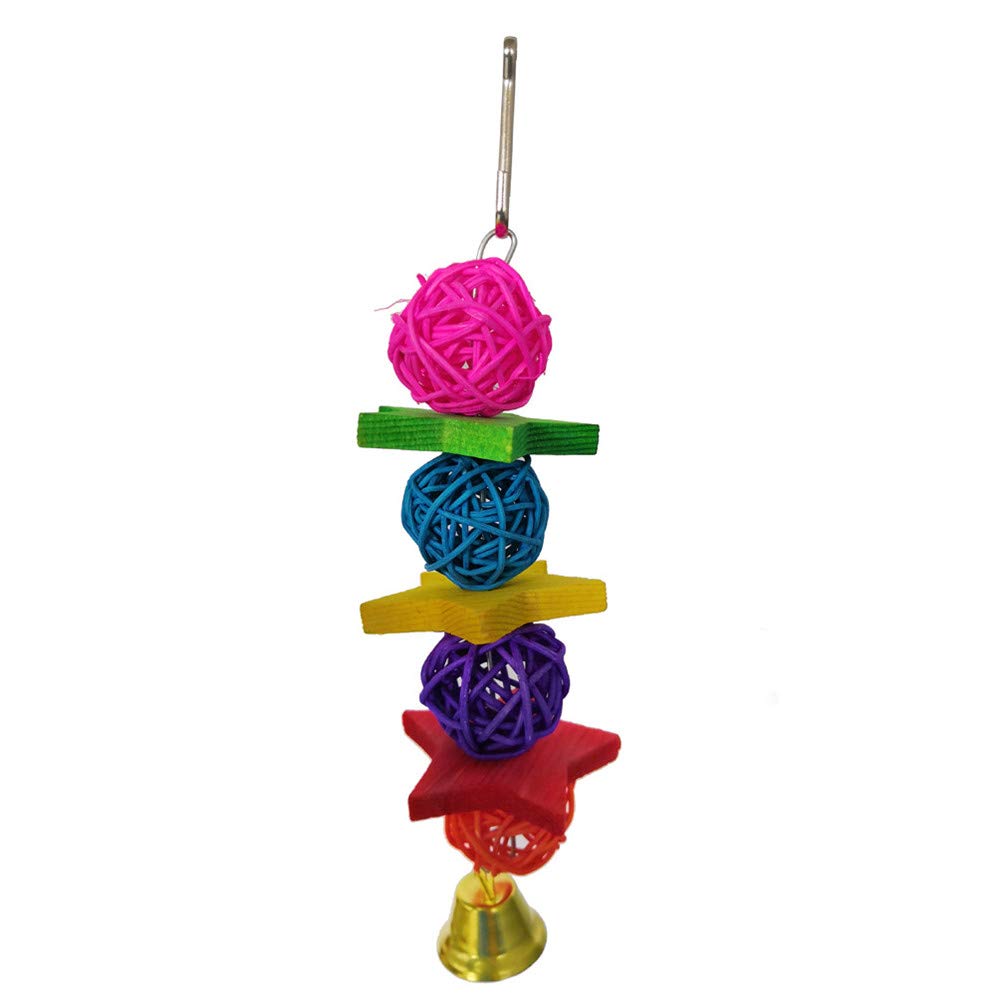 14 Pcs Bird Chewing Toys Set - Parrot Hanging Bell, Cage Swing & Ladder Toys for Small & Medium Birds - Perfect for Parakeets, Cockatiels, Macaws, Conures, Budgies, Lovebirds & Finches - Great for Cage Enrichment & Playtime