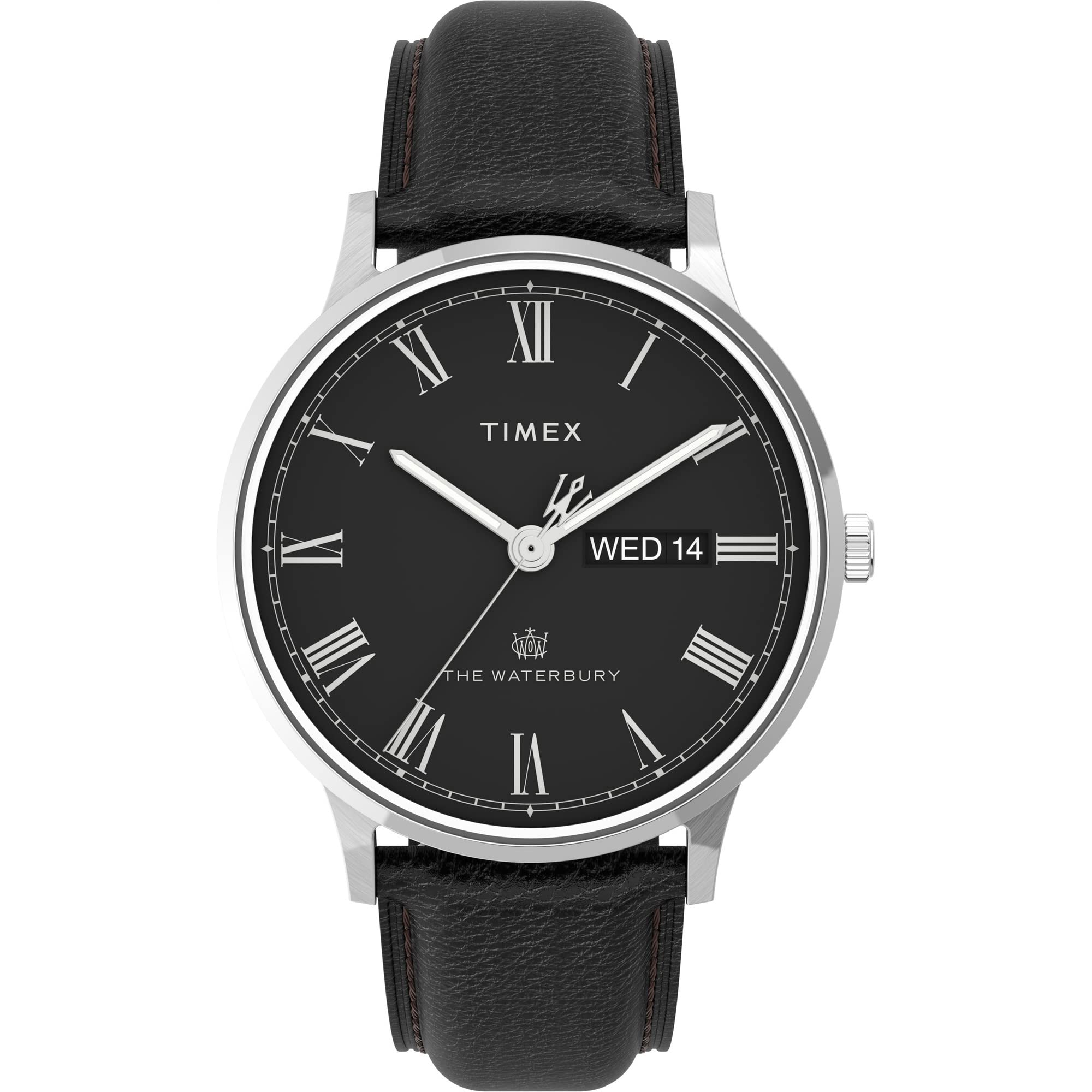 Timex Men's Waterbury Classic Chrono 40mm Stainless Steel Quartz Dress Watch with Leather Strap - Elegant Business & Formal Wear Accessory for Men
