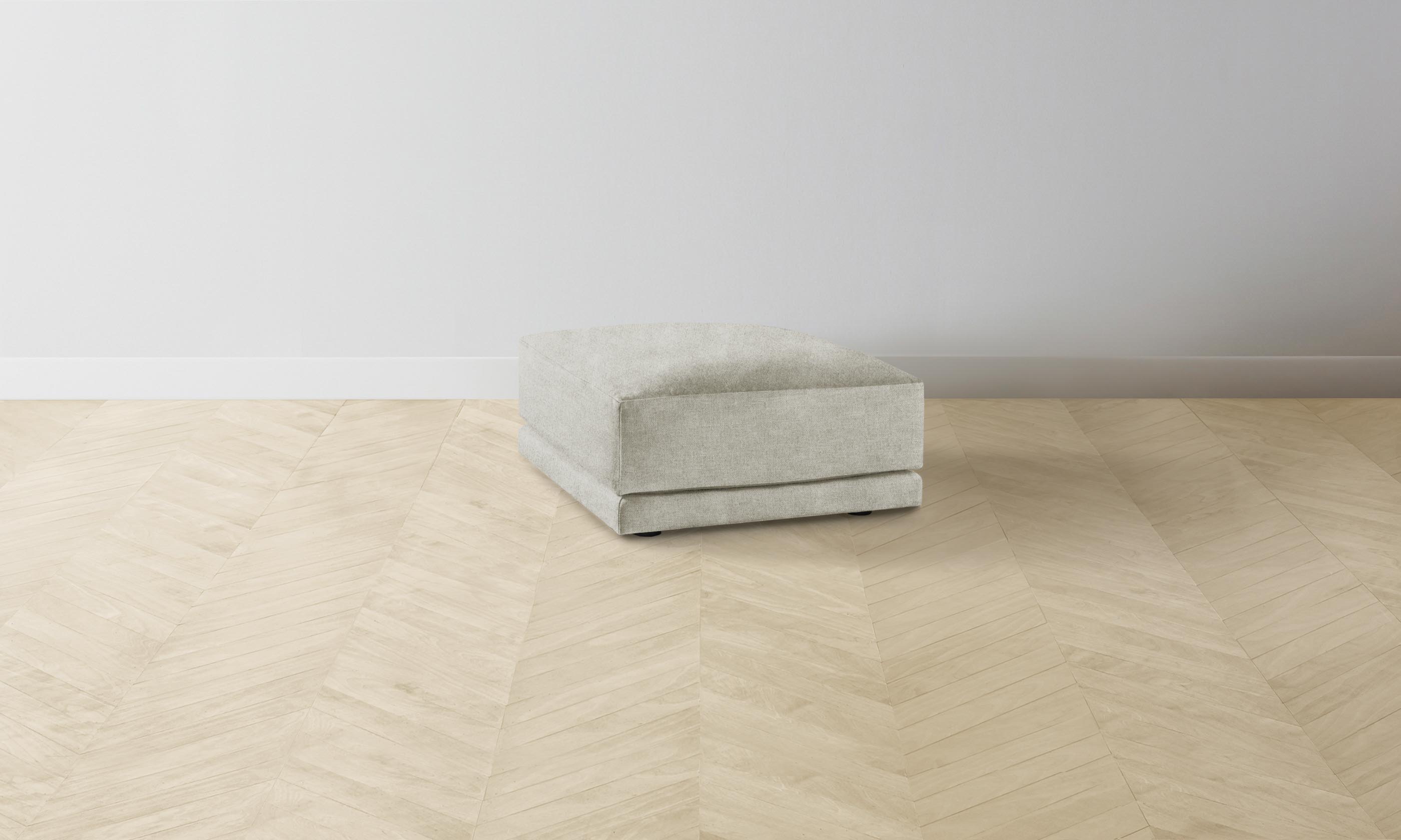 The Jones Ottoman - Performance Mélange Weave Flint - Modern Living Room Footrest & Storage Bench for Home Decor