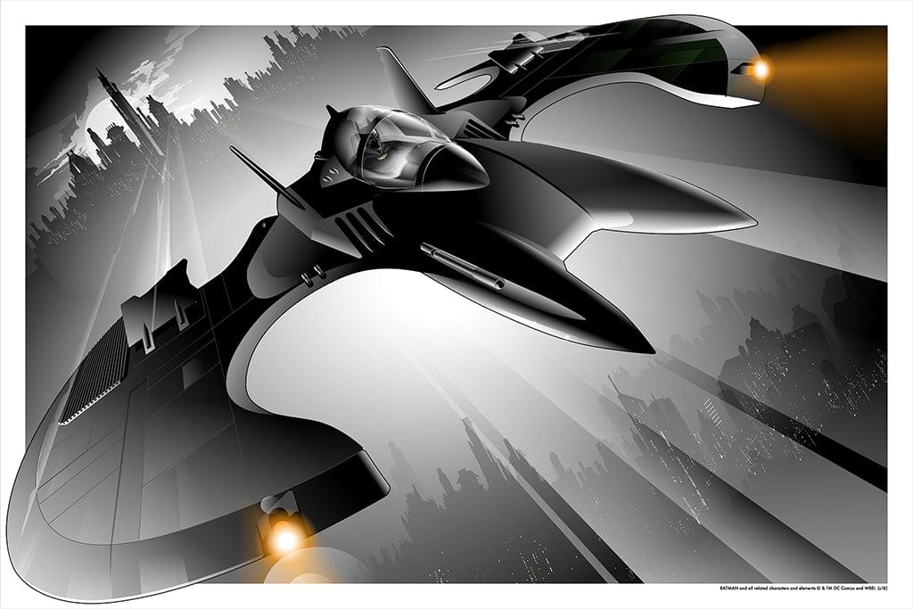 Batwing Screenprinted Poster - Unique Batman Wall Art Decor for Home, Office & Gifts - Perfect for Superhero Fans & Comic Book Lovers