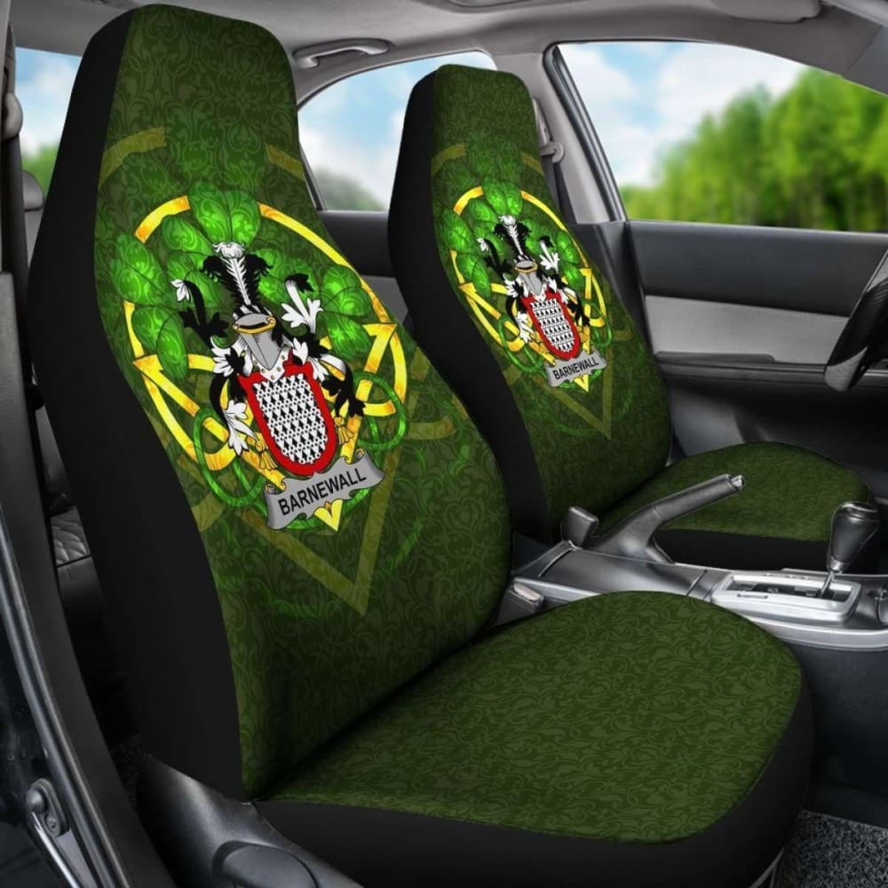 Barnewall Ireland Car Seat Cover Set of 2 - Celtic Shamrock Design, Universal Fit for Cars, Trucks & SUVs - Waterproof & Durable Protection for Seats - Perfect for St. Patrick's Day & Irish-Themed Decor