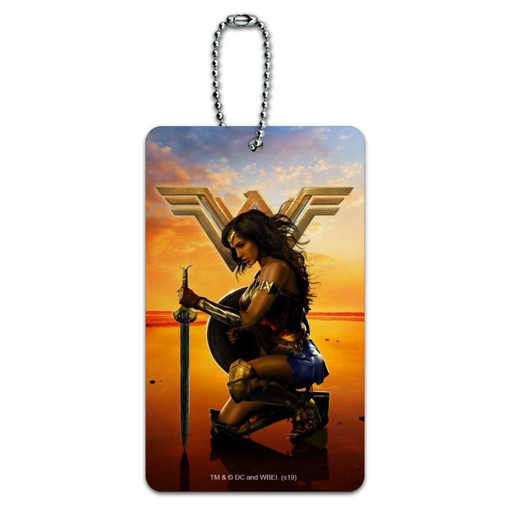 Wonder Woman Movie Poster Luggage Tag - Durable Suitcase ID Card for Carry-On Bags - Perfect for Travel, Cosplay, and Superhero Fans