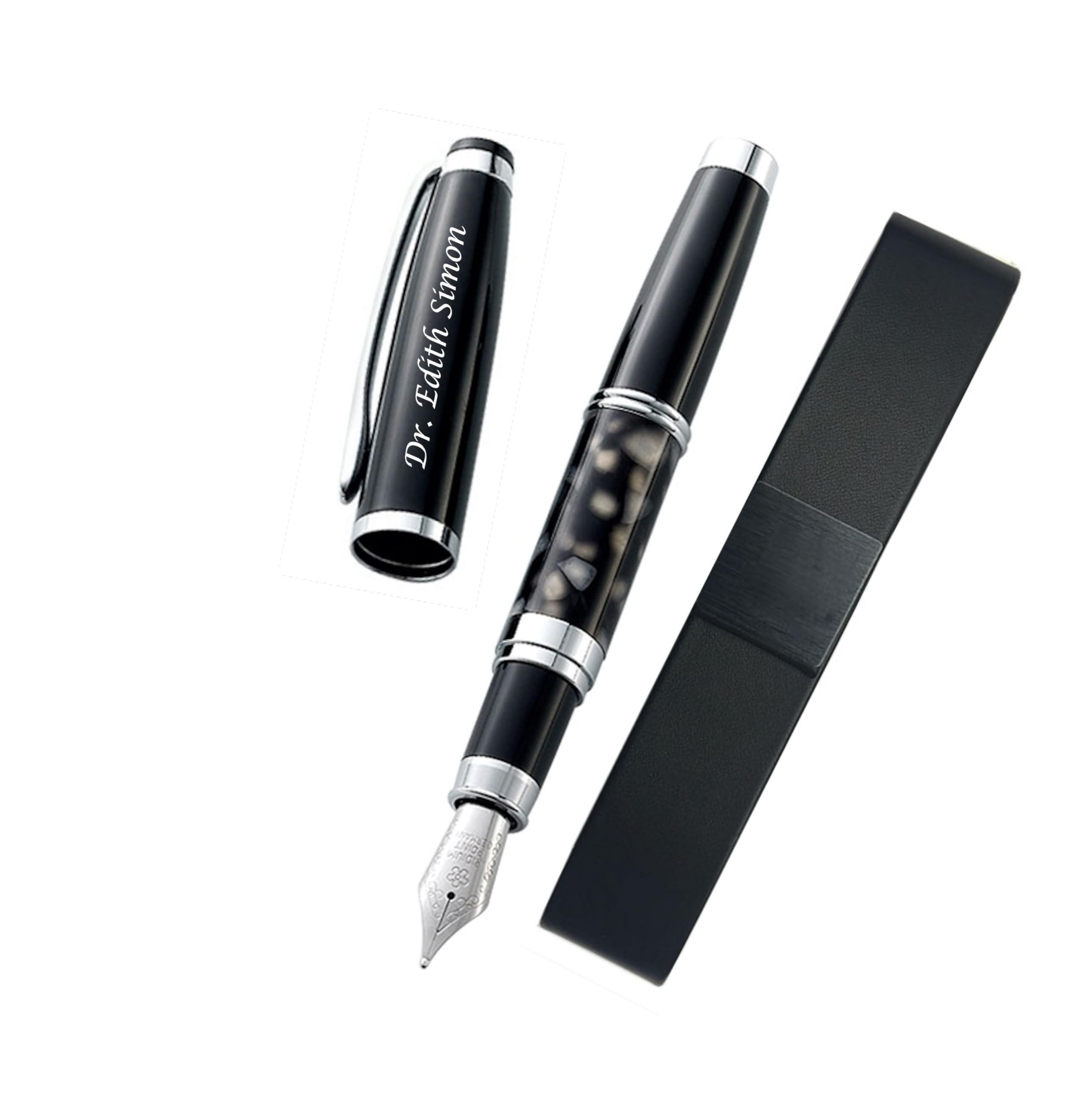 Custom Engraved Silver Fountain Pen - Gifts for Men, Graduation & Teachers | USA Shipping