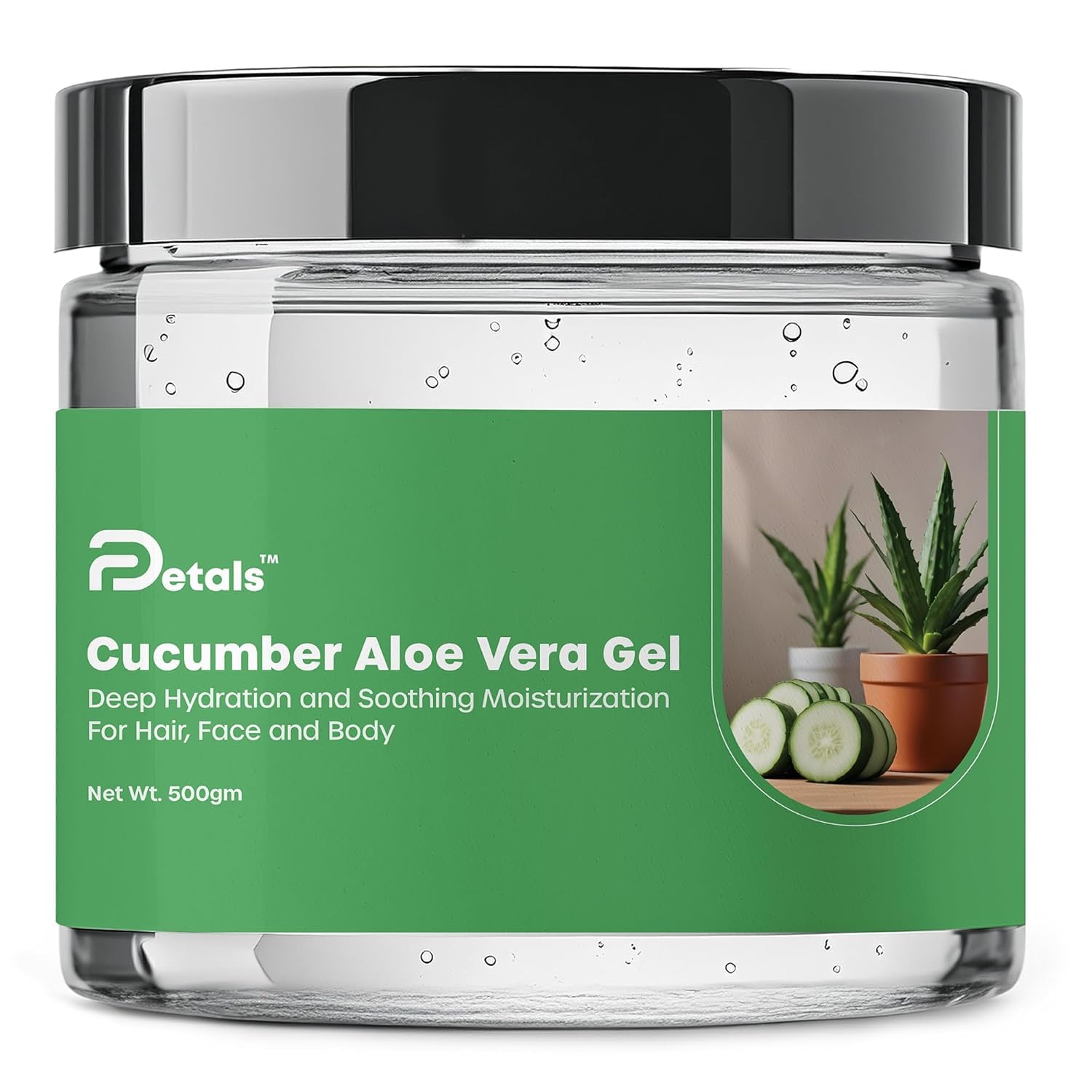 DPetals Aloe Vera Cucumber Gel - Deep Hydrating & Soothing Moisturizer for Hair, Face & Body (200g) | Perfect for Sunburn Relief, After-Sun Care & Daily Skin Hydration
