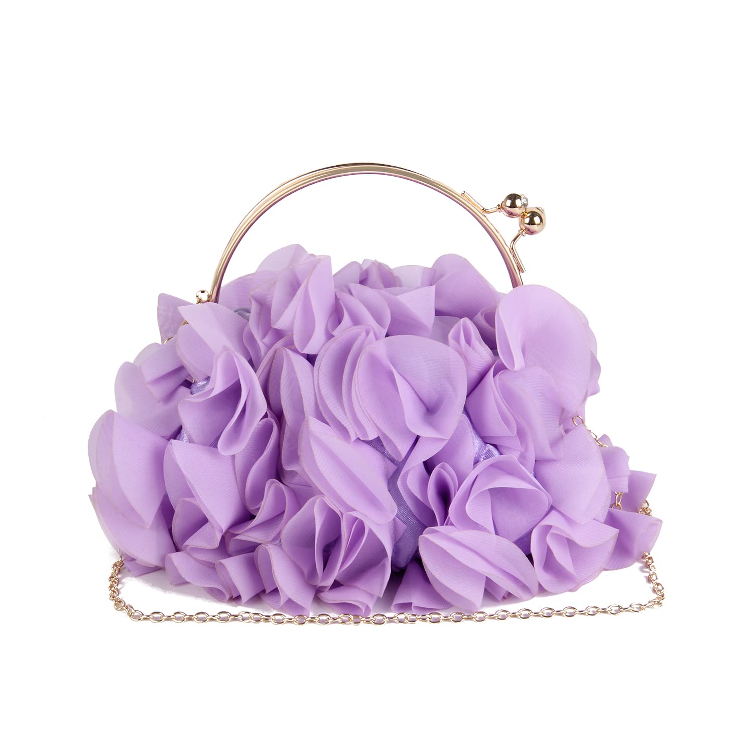 Women's Floral Clutch Purse - Satin Evening Bag for Party & Prom