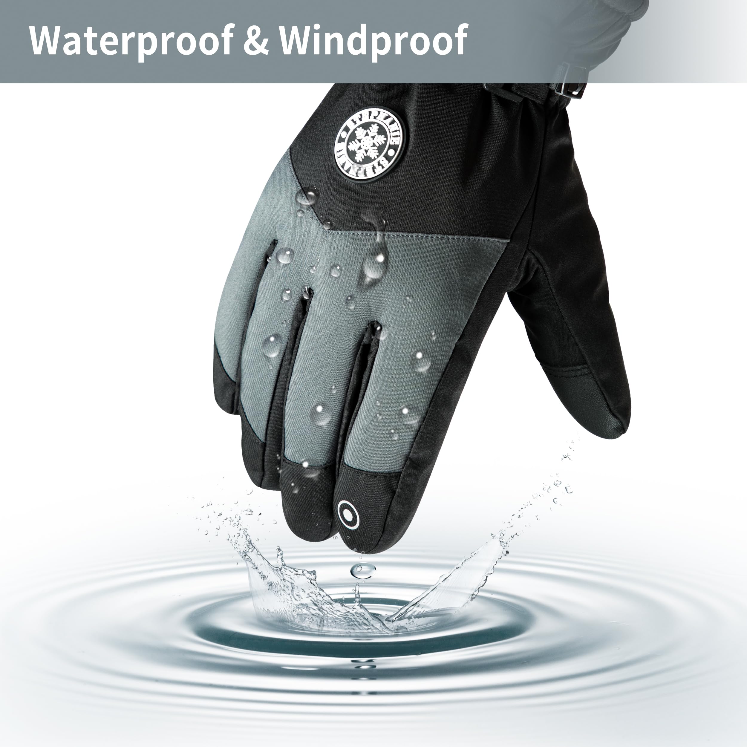 DOFOWORK Waterproof Ski Gloves for Men & Women - Thermal Winter Snowboard Gloves with Breathable Technology for Extreme Cold Weather - Perfect for Skiing, Snowboarding & Outdoor Winter Activities