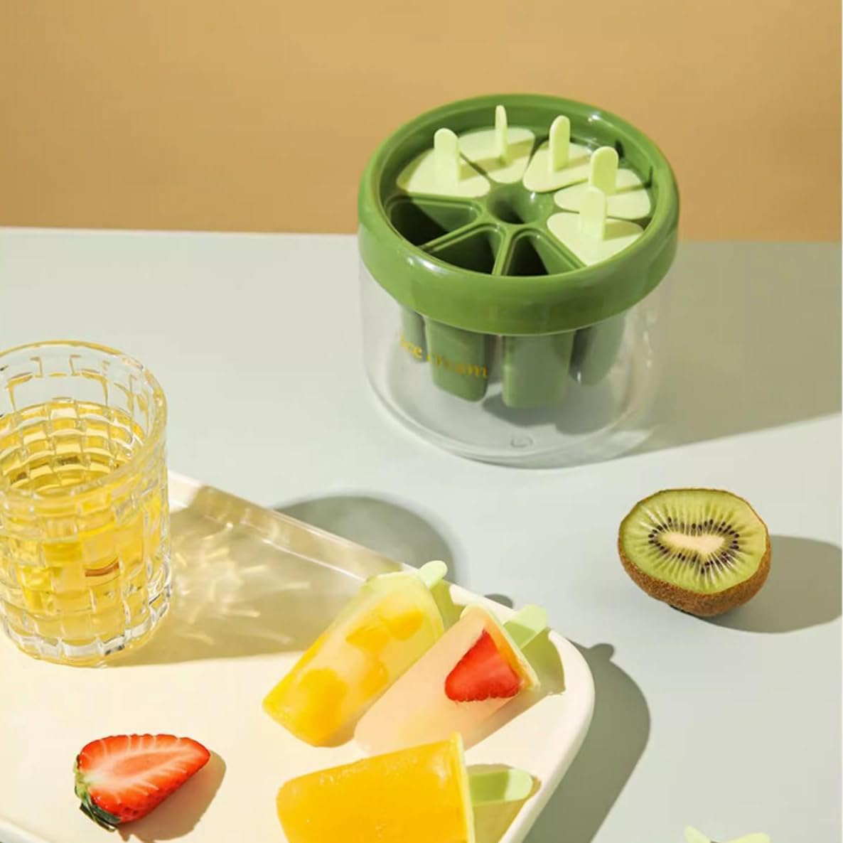 8-Piece BPA-Free Popsicle Molds with Sticks | Reusable Ice Cream Molds for Homemade Treats | Perfect for Summer Snacks, Kids Parties & Healthy Desserts (Orange)