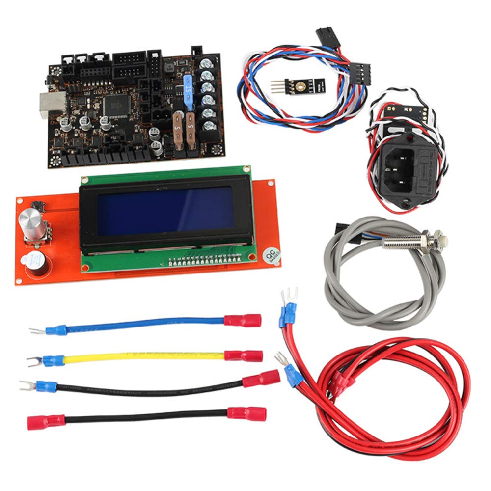 DSstyles 3D Printer Motherboard Kit - Einsy Rambo 1.1a with 2004 LCD, Filament Sensor, PINDA V2 Probe & Power Supply for Prusa i3 MK3 - Perfect for Home 3D Printing & DIY Projects