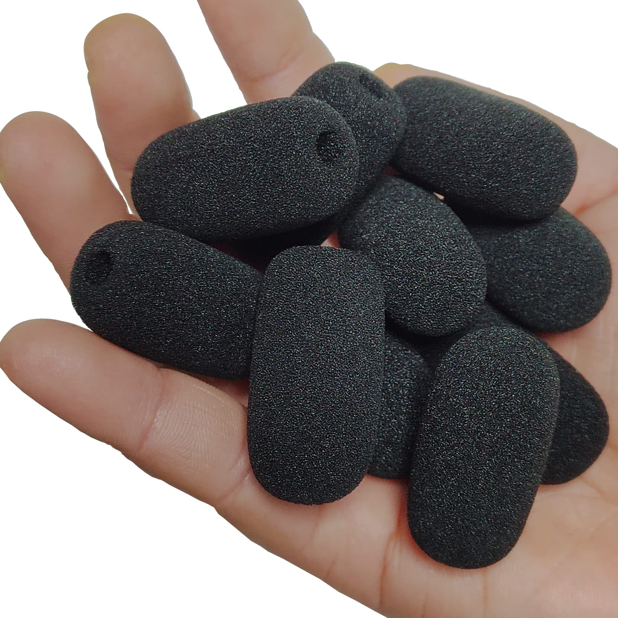 10 Pack Mini Foam Windscreens for Headset Microphone - High Density Mic Covers for Lavalier & Lapel Mics - Perfect for Podcasting, Streaming & Recording Studios