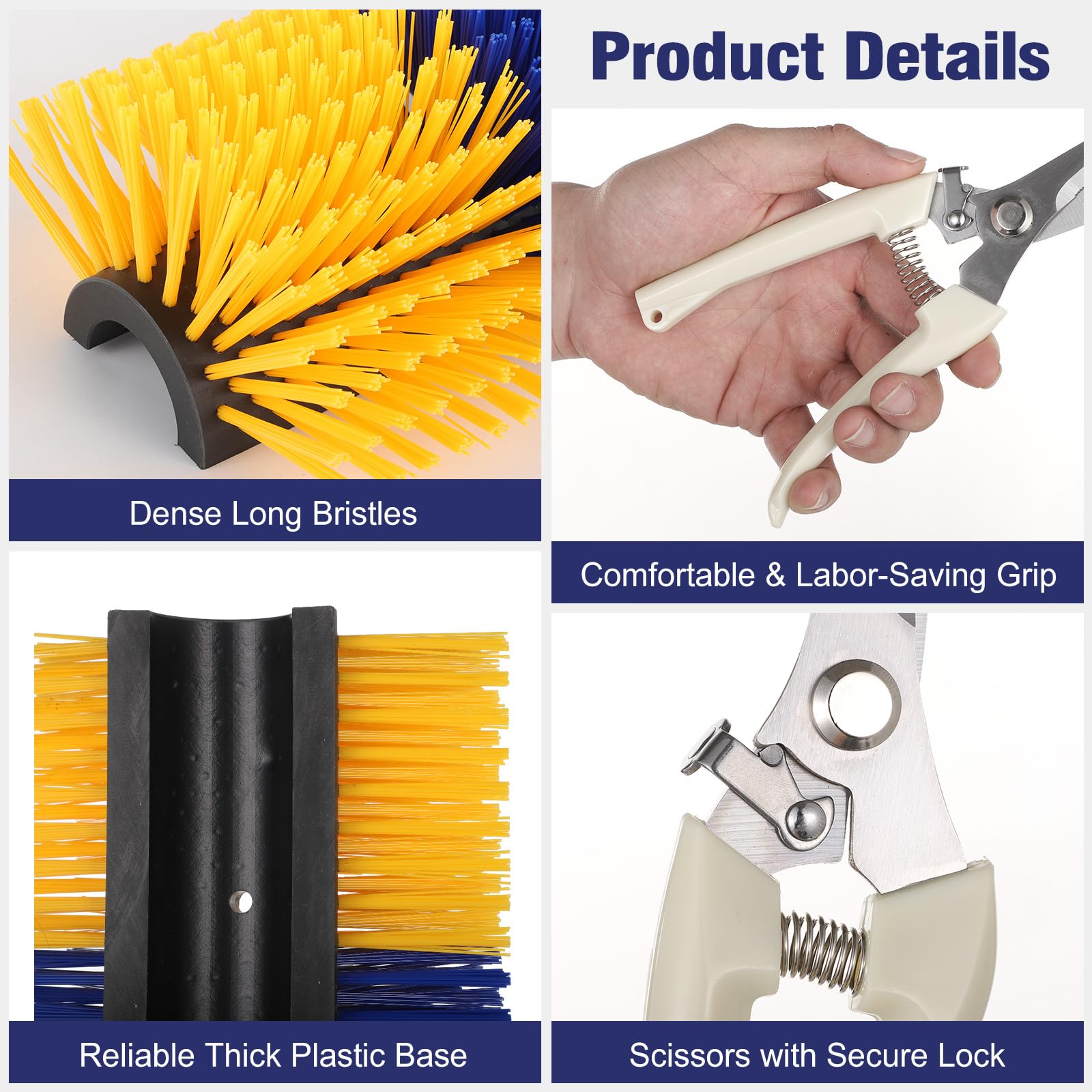 1 Pack Livestock Scratch Brushes - Large Soft Cow & Horse Back Scratcher - Itch Relief Massage Brush for Goats, Sheep, Deer - Durable Barn & Pasture Grooming Tool for Happy Animals