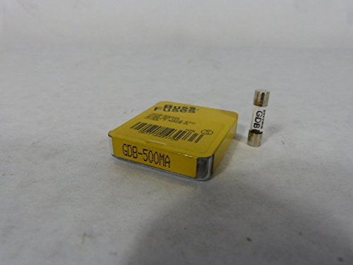 Bussman GDB-500MA Fast Acting Glass Fuse 500mA 250V - Pack of 5 - Perfect for Electronics, Appliances, and Circuit Protection