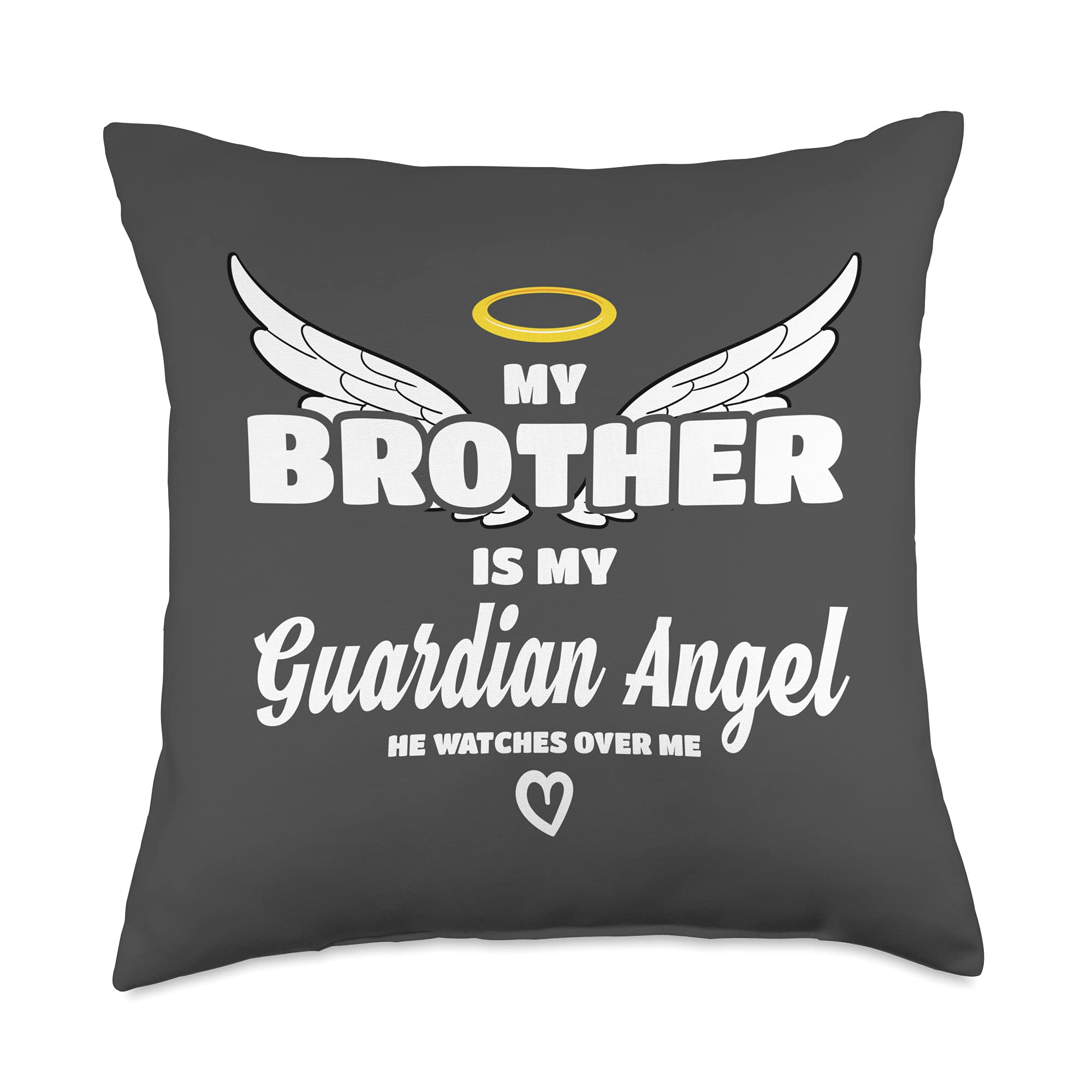My Brother Is My Guardian Angel Memorial Throw Pillow - Comforting Keepsake for Home Decor, Grieving & Remembrance Gifts