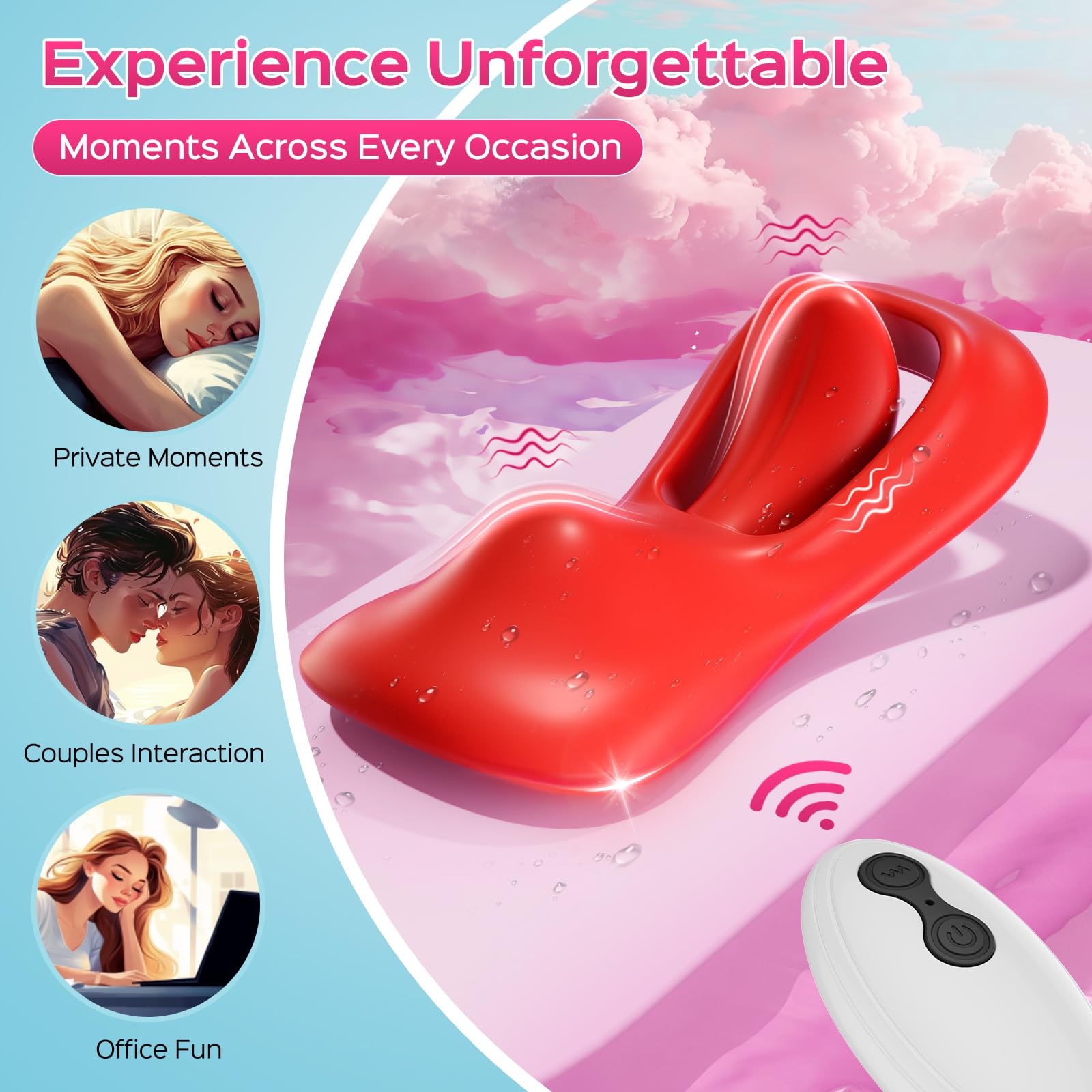 Remote Control Wearable Vibrator for Women - 9 Powerful Vibration Modes, Tongue-Shaped Clitoral Stimulator, Discreet Panty Vibrator for Solo Play & Couples - Perfect for Home Use, Travel & Spicing Up Relationships