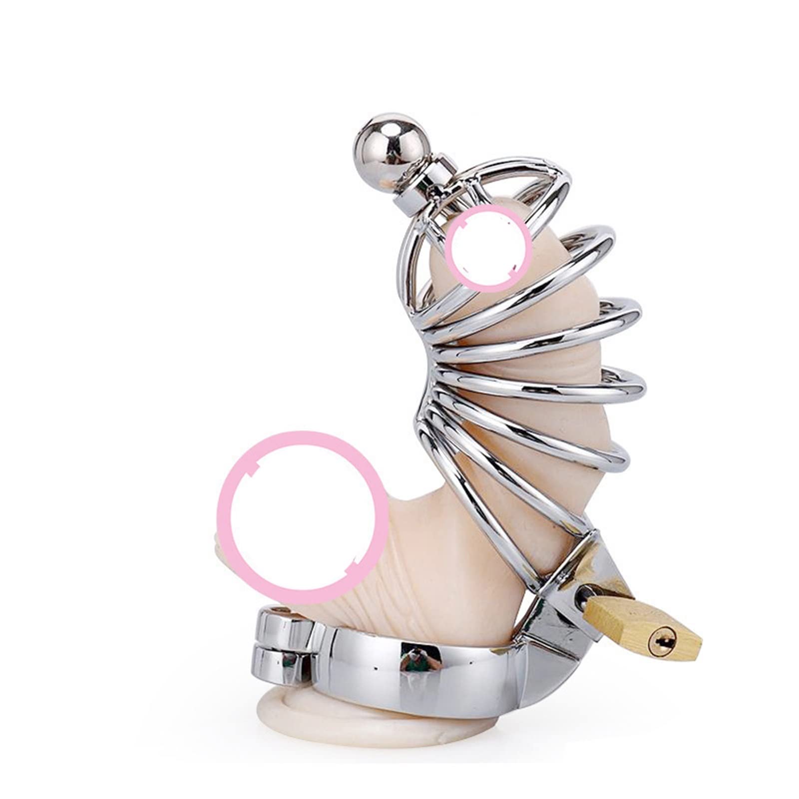 Stainless Steel Male Chastity Device with Urethral Insert - 45mm CB Lock Adult Toy for BDSM, Couples Play & Tease Control - Secure Chastity Cage for Long-Term Wear & Submissive Training