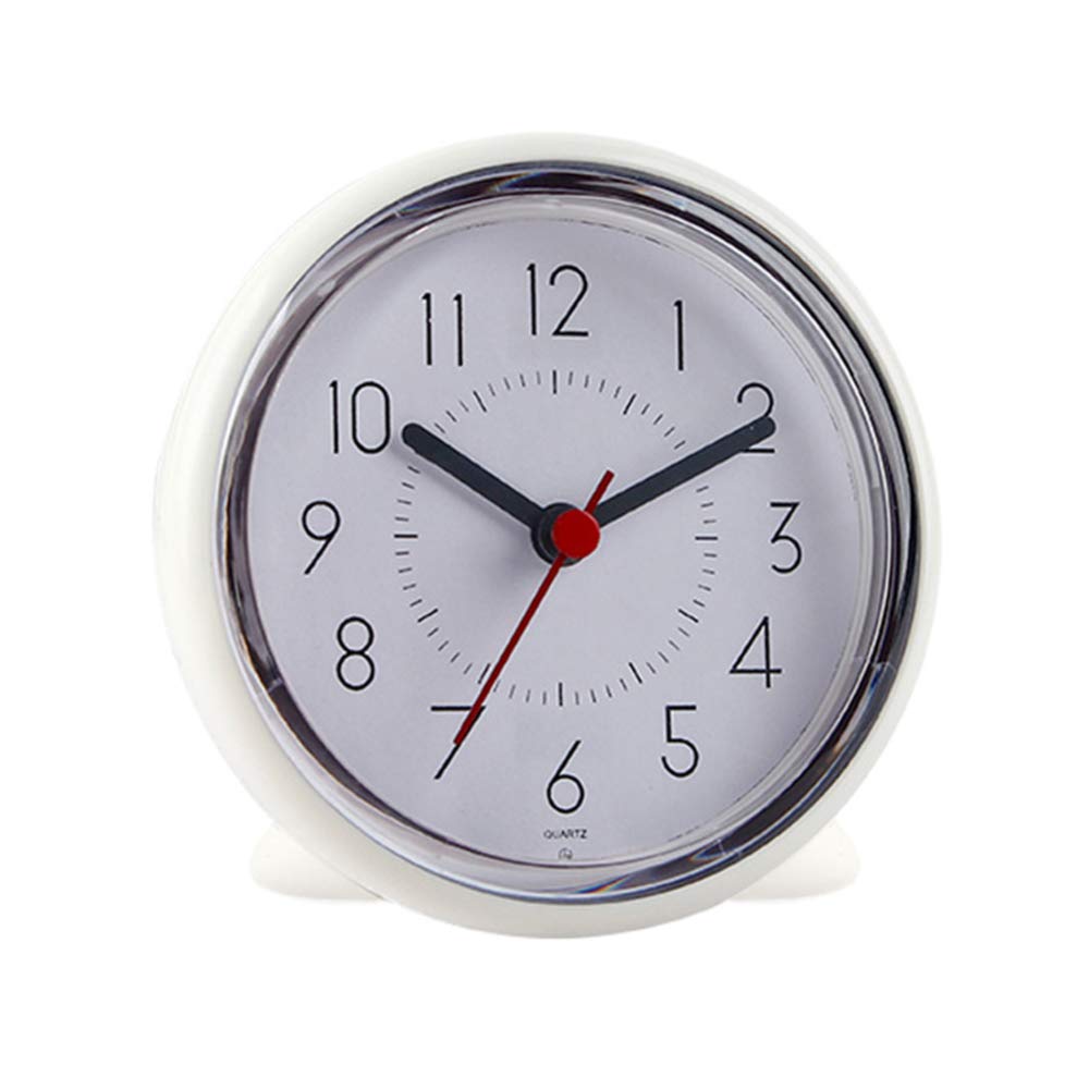 Waterproof Silent Wall Clock with Suction Cup - Battery Operated, Non-Ticking, HD Easy Read Numbers - Perfect for Bathroom, Kitchen & Indoor Decor (12 Inch Round)