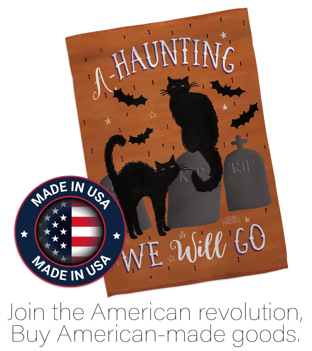 Haunting We Go Halloween House Flag 28x40