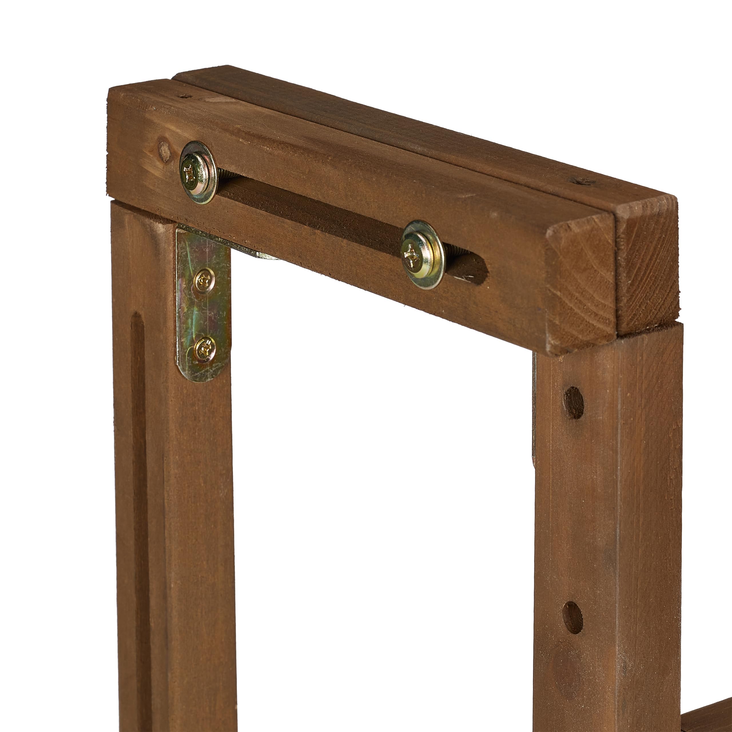 Adjustable Hanging Balcony Table - 60x45cm Foldable Wooden Deck Table for Small Spaces, Perfect for Outdoor Terrace, Patio & Garden Use - Brown