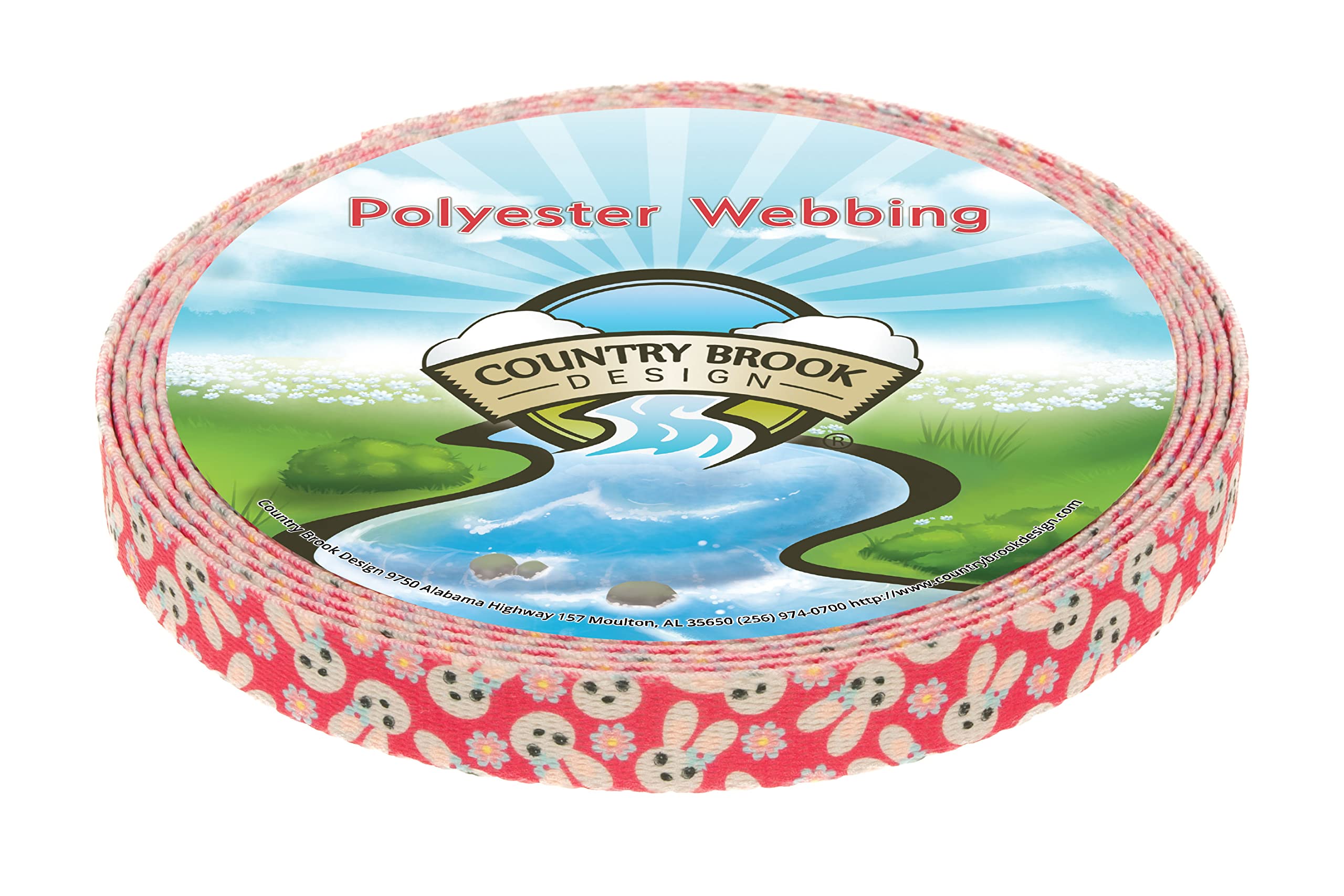 Country Brook Design - Spring Bunnies Polyester Webbing for DIY Crafts, Easter Decorations, and Home Accessories | Perfect for Scrapbooking, Gift Wrapping, and Seasonal Projects