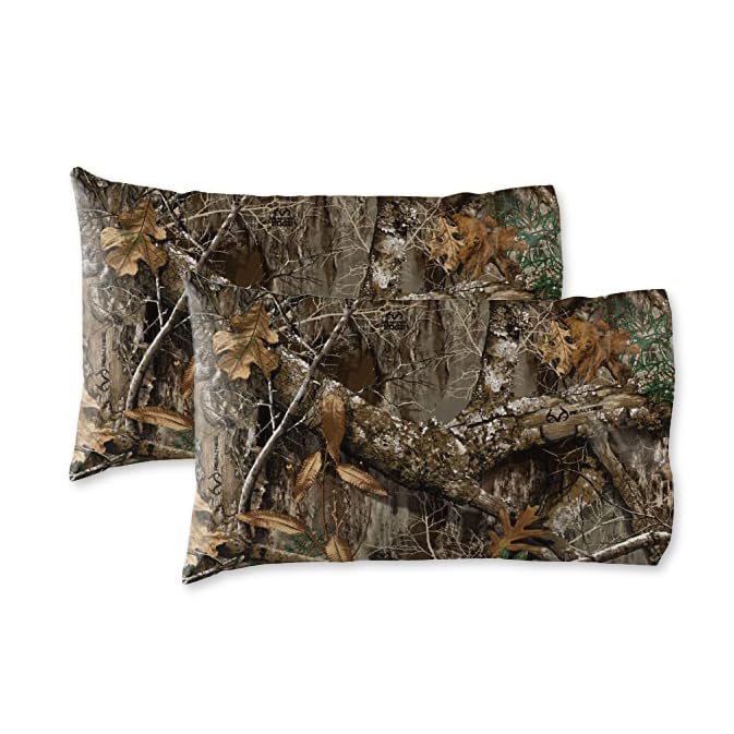 Northwest Realtree Edge Camo Queen Bed in a Bag Set - 7-Piece All Seasons Bedding Set with Comforter, Fitted Sheet, Flat Sheet & 2 Pillowcases - Perfect for Hunting Cabins, Camping Trips & Outdoor-Themed Bedrooms