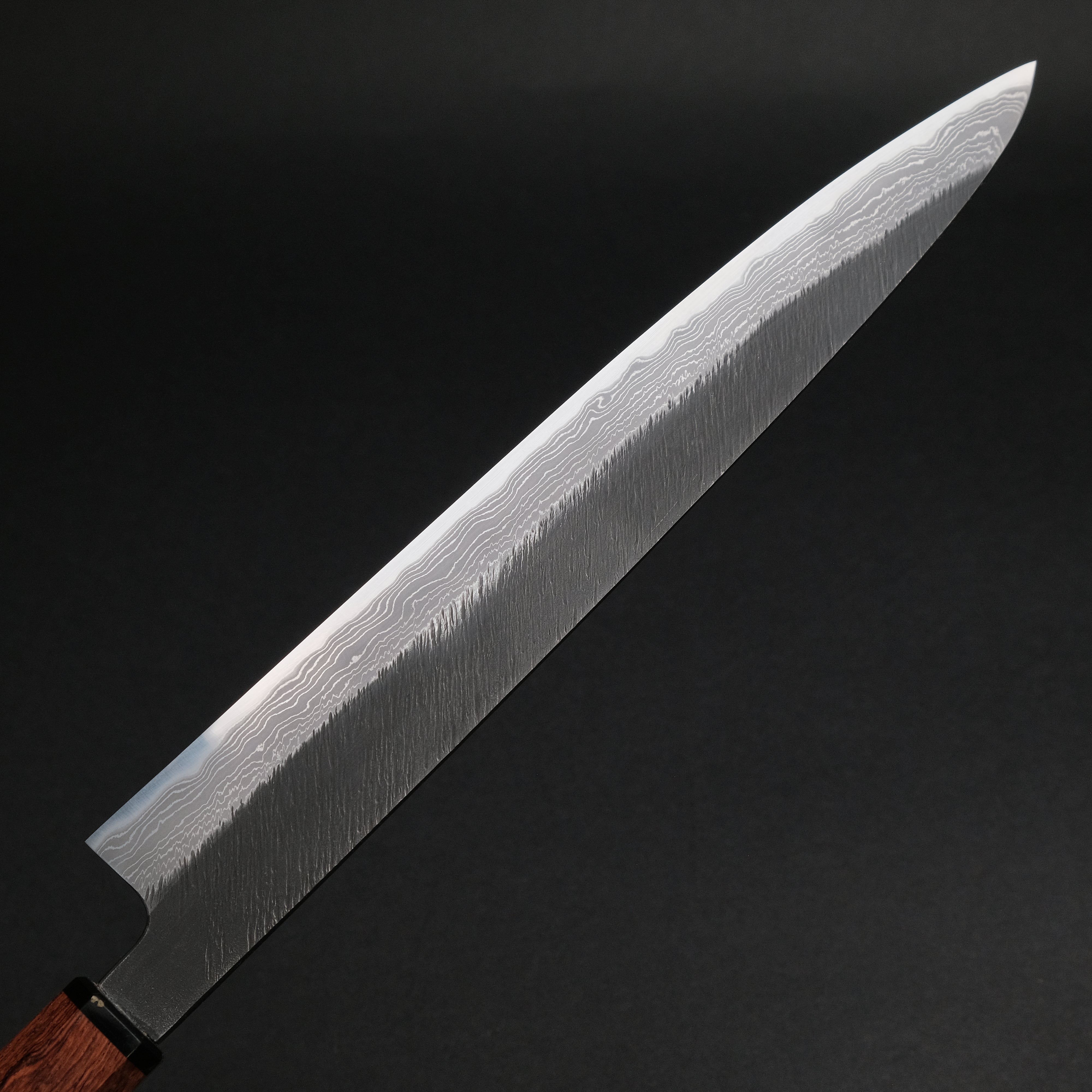 Premium Ajikataya White #2 Matsuba Damascus Sujihiki 270mm Japanese Chef Knife with Rosewood & TQP Handle - Perfect for Slicing Sashimi, Meat, and Precision Cutting in Professional Kitchens