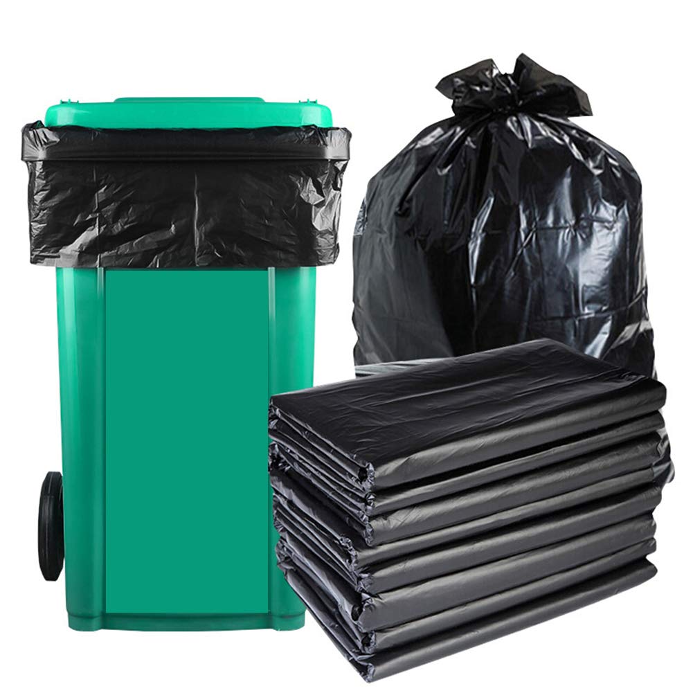 50PCS Heavy Duty Trash Bags 50cm x 60cm - Extra Thick Disposable Garbage Bags for Kitchen, Bathroom, Office & Outdoor Use - Leak Proof & Tear Resistant Waste Bags for Household Cleaning