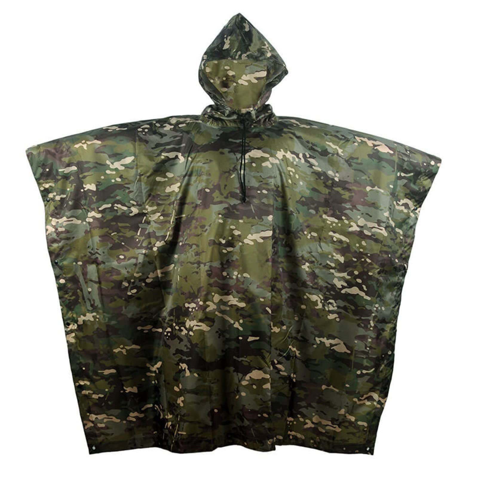 Waterproof Rain Poncho for Outdoor Camping & Hiking - Lightweight Reusable Rainwear with Hood - Snow Camo Design - Perfect for Travel, Festivals & Emergency Weather Protection (One Size)
