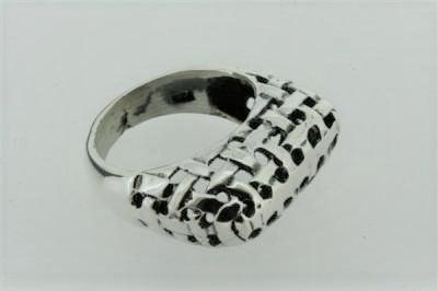 Basket Weave Tall Ring - Sterling Silver Jewelry for Women, Elegant Stackable Band for Everyday Wear & Special Occasions