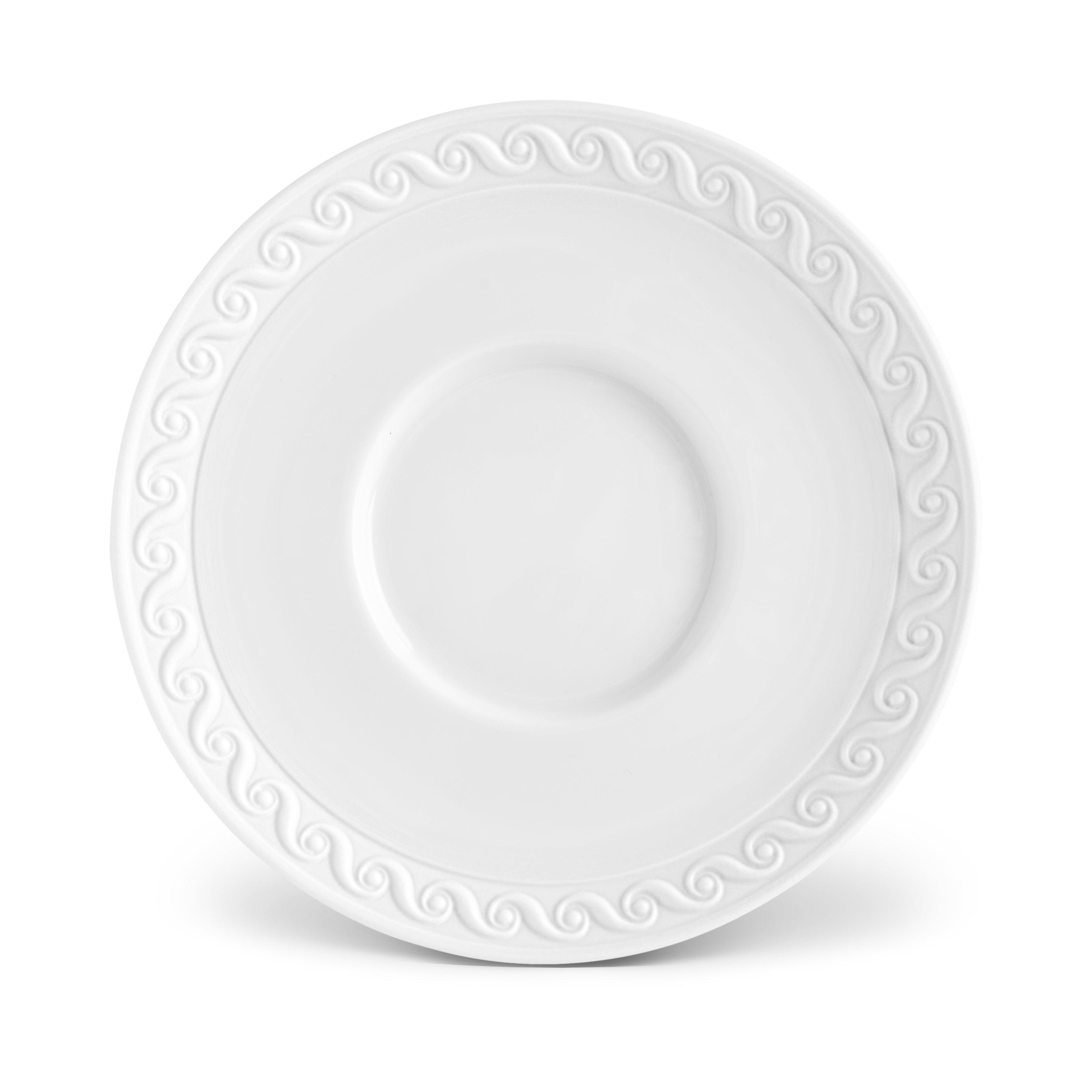 Premium White Neptune Espresso Cup & Saucer Set - Elegant Coffee Cups for Espresso, Cappuccino & Latte - Perfect for Home, Cafe & Restaurant Use