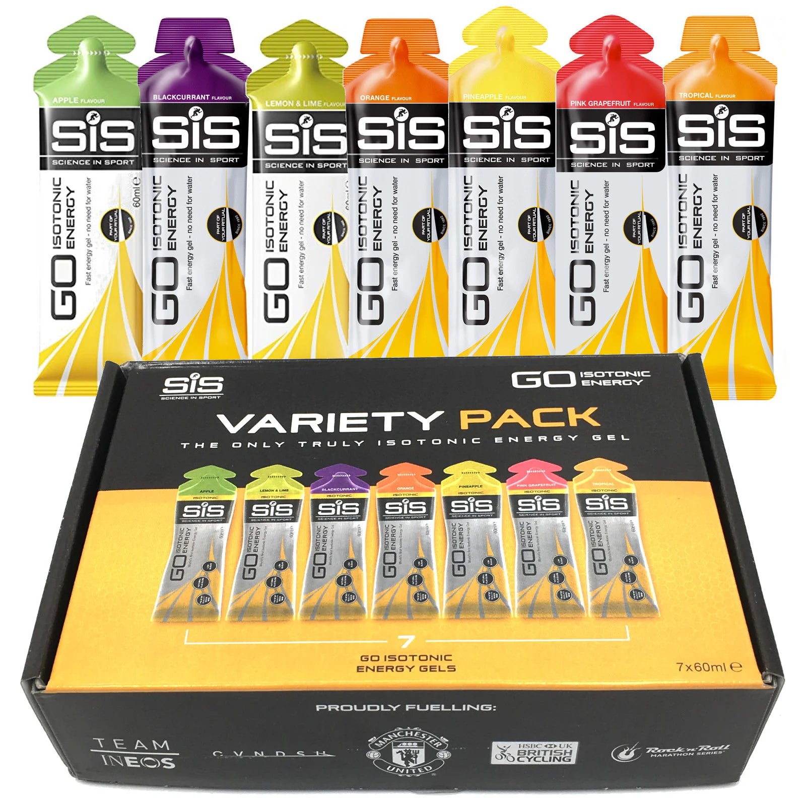 Science in Sport GO+ Isotonic Energy Gel Variety Pack - 12 Pack for Runners, Cyclists & Athletes - Fast-Acting Carbohydrate Boost for Endurance & Performance