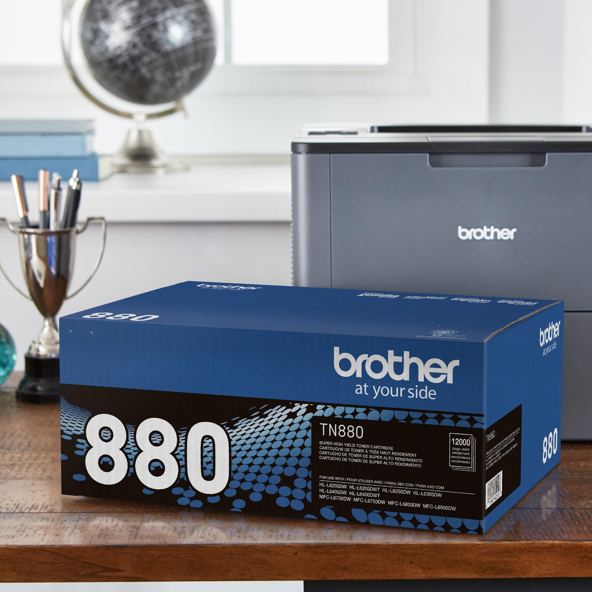Brother TN880 Genuine Super High Yield Black Toner Cartridge - Replacement for Brother Printers, 12,000 Page Yield, Amazon Dash Replenishment Compatible - Ideal for Office, Home & High-Volume Printing Needs