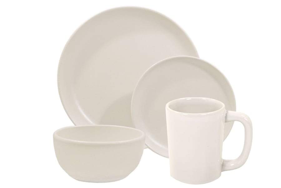 Premium 4-Piece Matte White Dinnerware Set - Elegant Plates & Bowls for Everyday Dining, Entertaining & Special Occasions