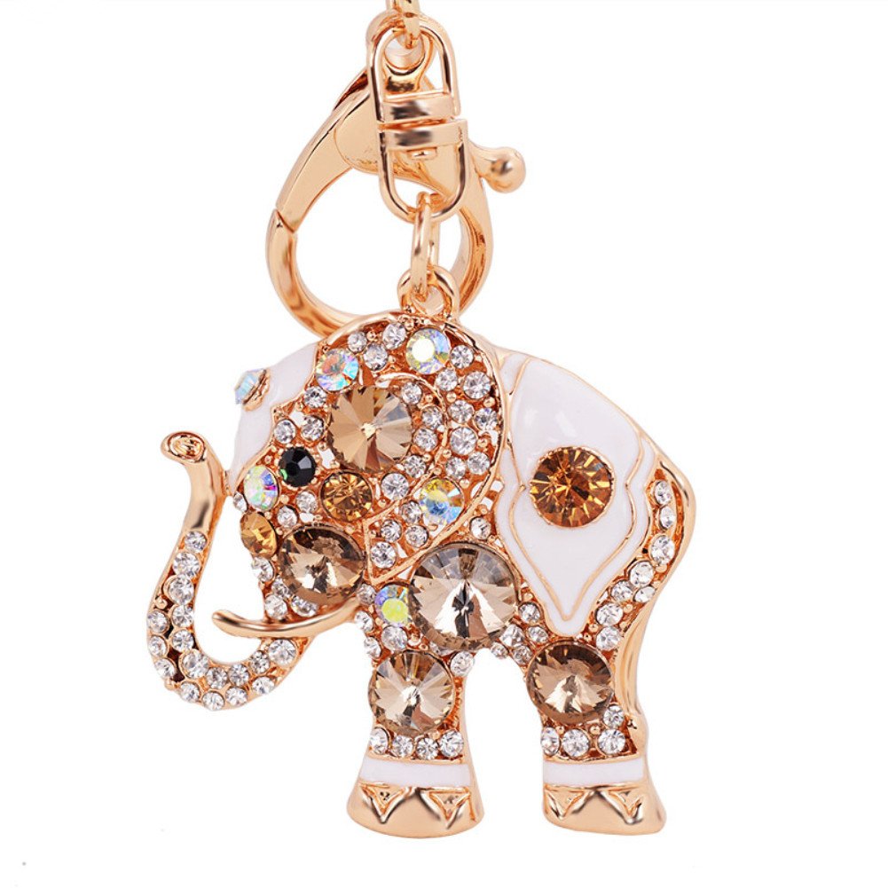 Sparkling Rhinestone Elephant Keychain - Cute Key Ring for Handbags, Pendants & Gifts | Perfect for Women's Accessories, Party Favors & Everyday Carry