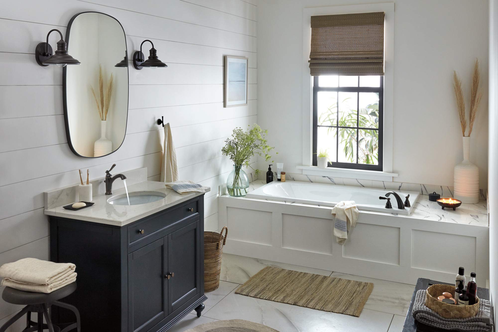 Peerless PTT4365-OB Elmhurst Roman Tub Trim Kit in Oil Rubbed Bronze - Perfect for Bathroom Faucet Replacement and Luxury Bathtub Renovation