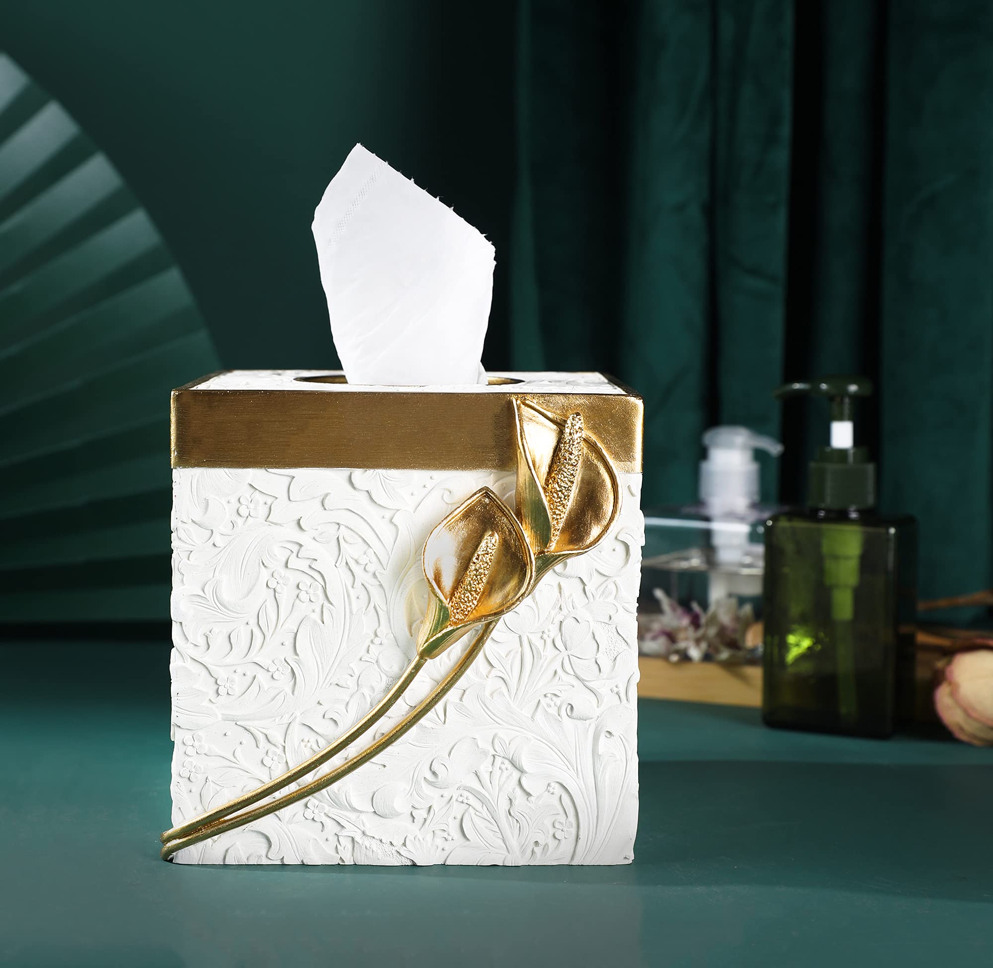 Modern Square Tissue Box Cover Holder - Stylish Bathroom Vanity & Countertop Decor, Unique Design for Bedroom, Living Room & Bathroom Accessories - Perfect for Home, Office & Hotel Decor