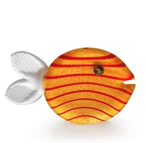 Hand Blown Glass Fish Paperweight Sculpture - Yellow Art Glass Decor - Perfect for Office Desk, Home Decor & Gift Giving