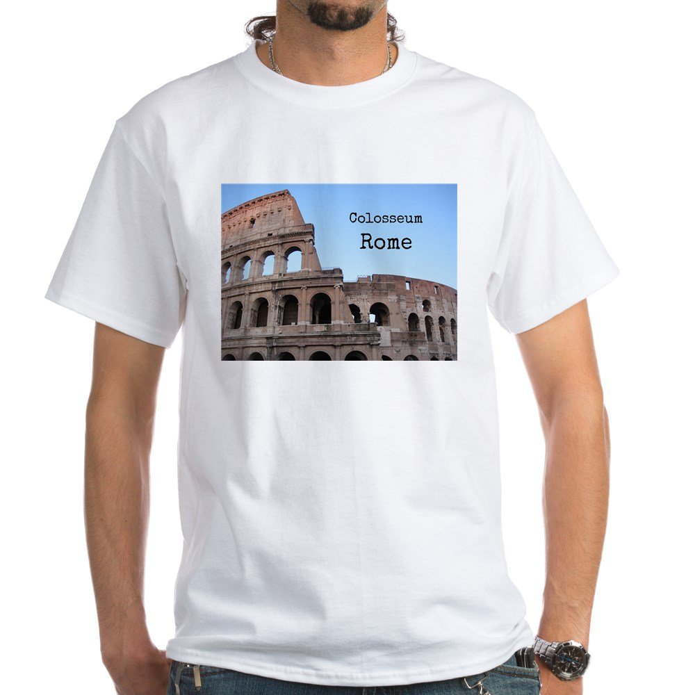 Colosseum T-Shirt - 100% Cotton White T-Shirt for Men & Women | Perfect for Travel, Gifts & Casual Wear