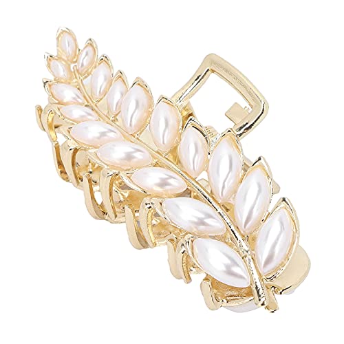 Elegant Faux Pearl Hair Clips - Non-Slip Alloy Hair Accessories for Women | Perfect for Styling, Cooking, Morning Routine, Makeup & Face Washing (White Pearl)