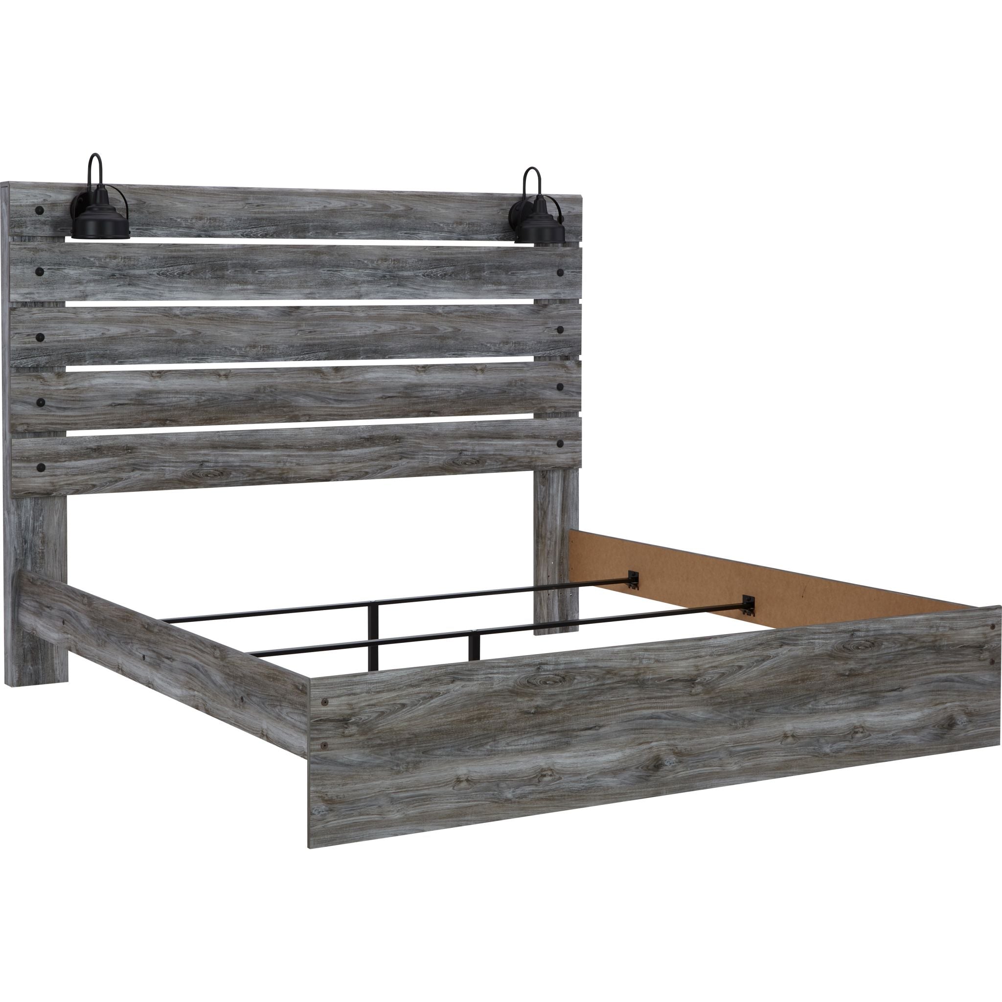 Baystorm King Panel Bed Frame - Modern Gray Upholstered Platform Bed with Wooden Slats | Perfect for Master Bedroom, Guest Room & Apartment