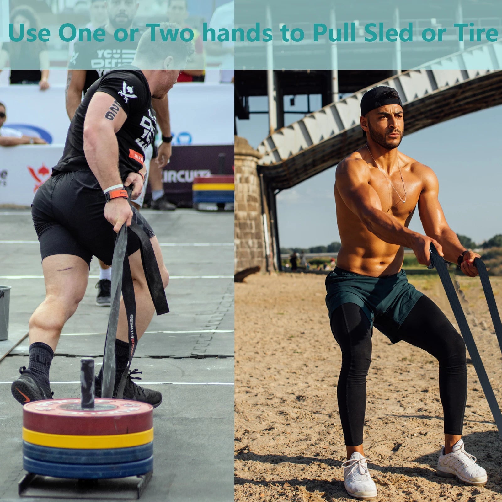 Heavy Duty Sled Pulling Belt - Adjustable Waist Strap for Strength Training, Sled Workouts & Fitness Exercises - Perfect for CrossFit, Football Training & Outdoor Fitness Routines
