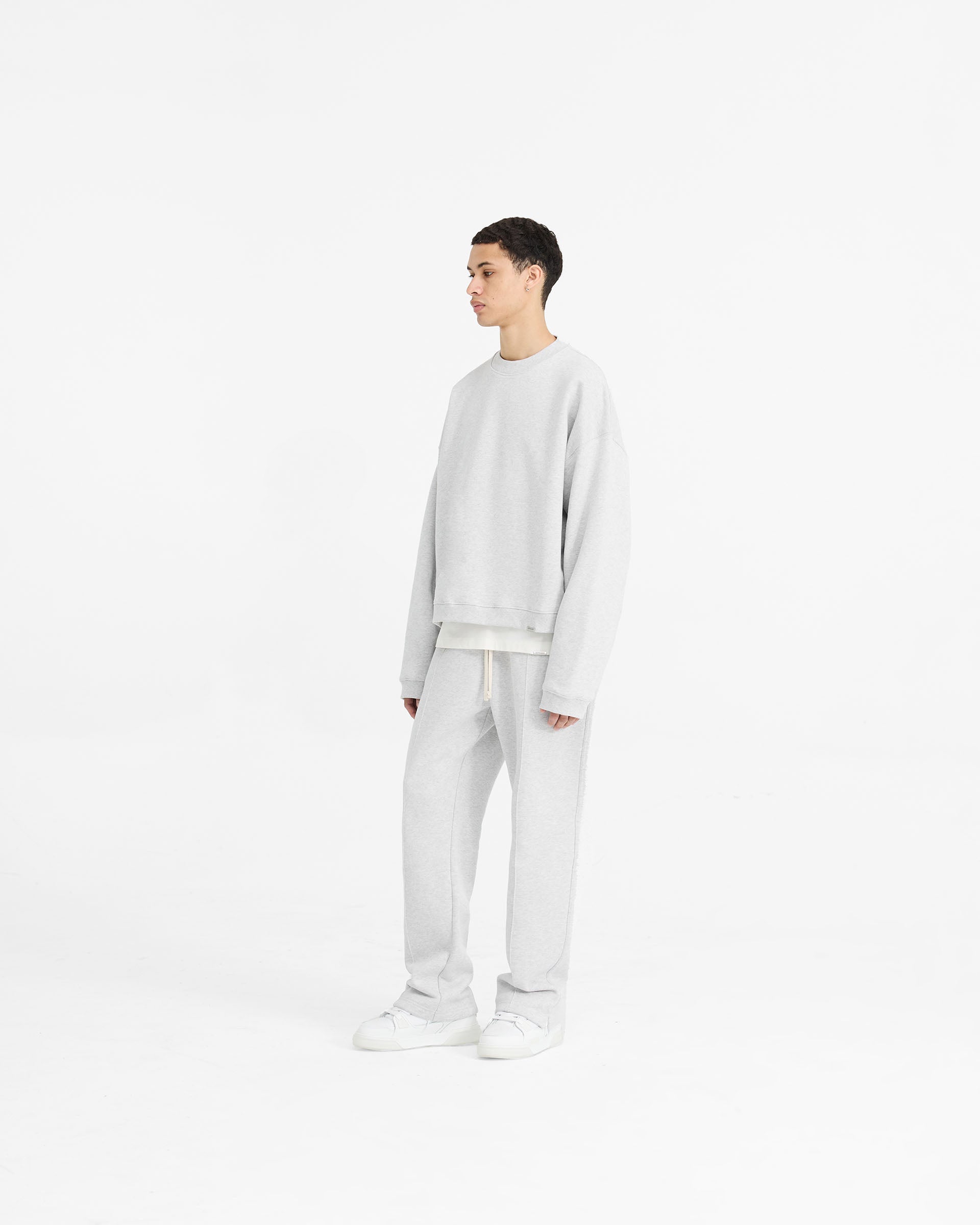 Initial Boxy Sweater in Ice Grey Marl - Oversized Casual Knit Pullover for Women | Perfect for Fall Layering, Cozy Outfits & Everyday Wear