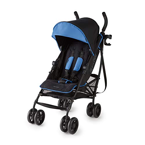 3Dlite+ Lightweight Umbrella Stroller - Compact Fold, Oversized Canopy & Extra Storage | Perfect for Travel, Shopping & Daily Walks | Blue/Matte Black