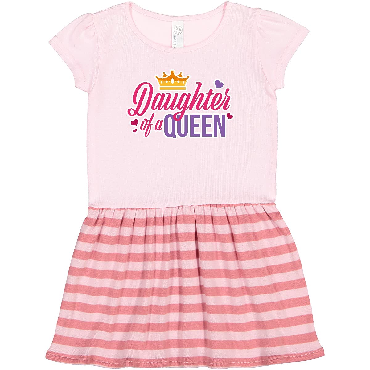 Inktastic Daughter of a Queen with Crown Toddler Dress - Cute Princess Outfit for Girls Birthday Party & Special Occasions